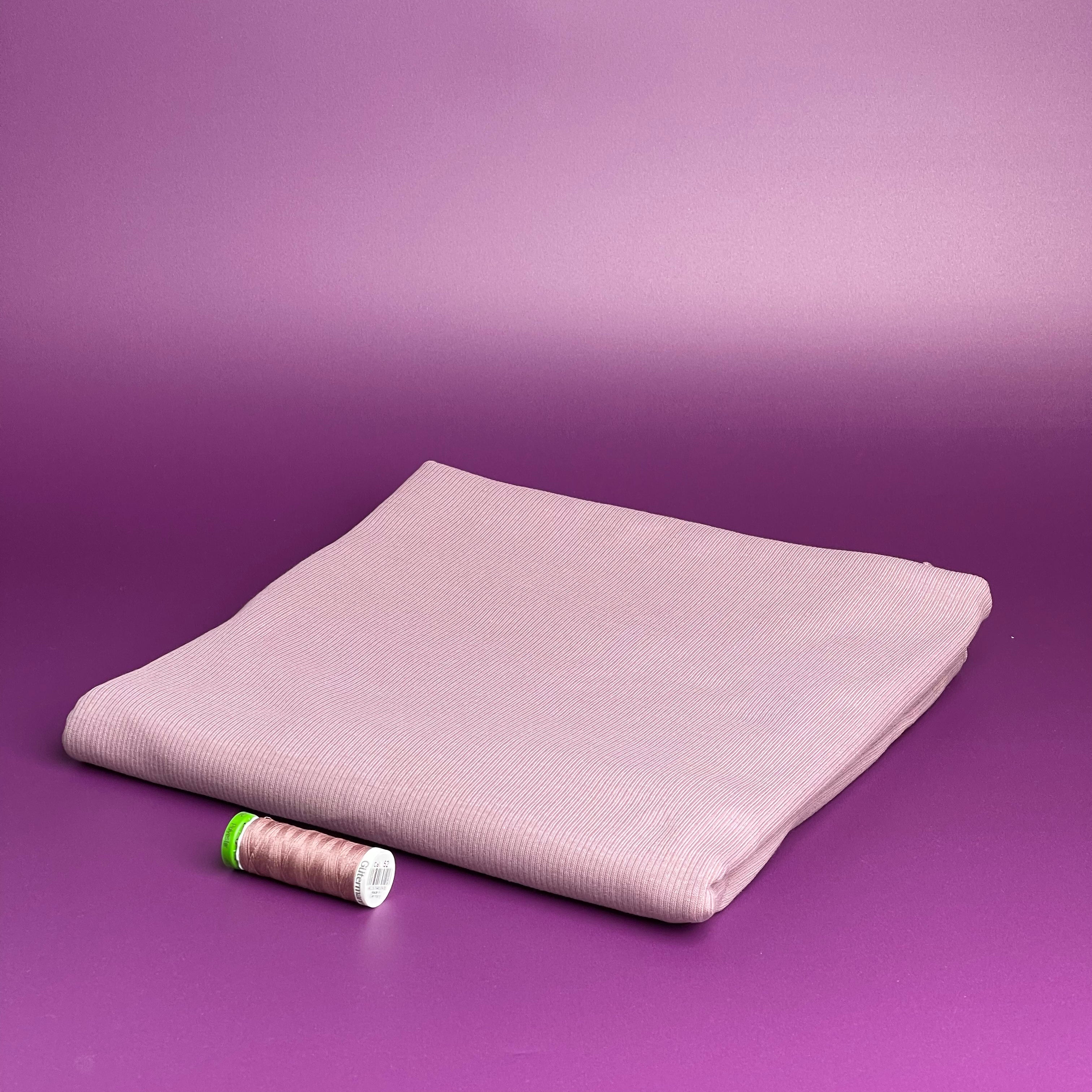 Cosy Cotton Ribbed Jersey - Wistful Mauve