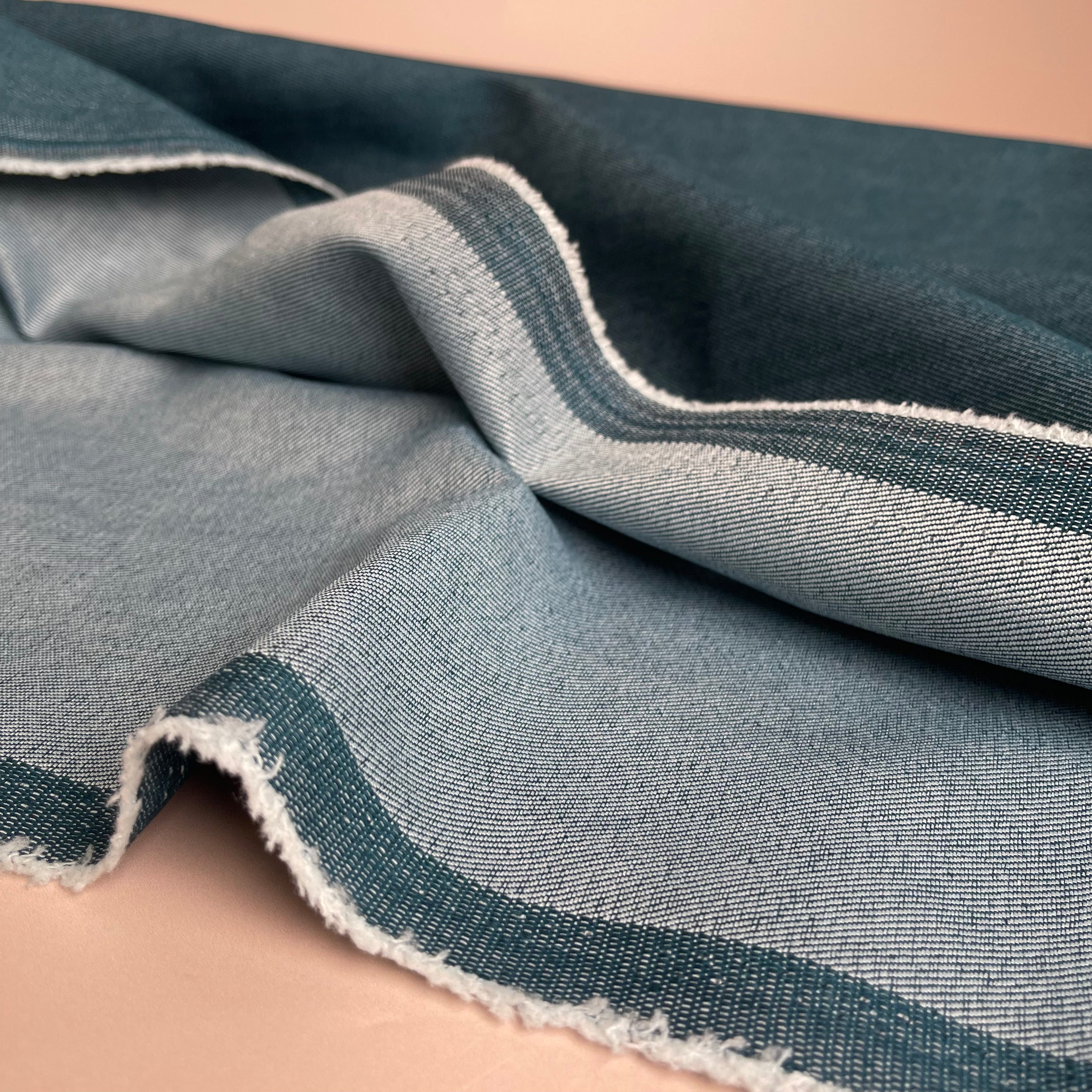 Vintage Stretch Denim in Petrol Blue