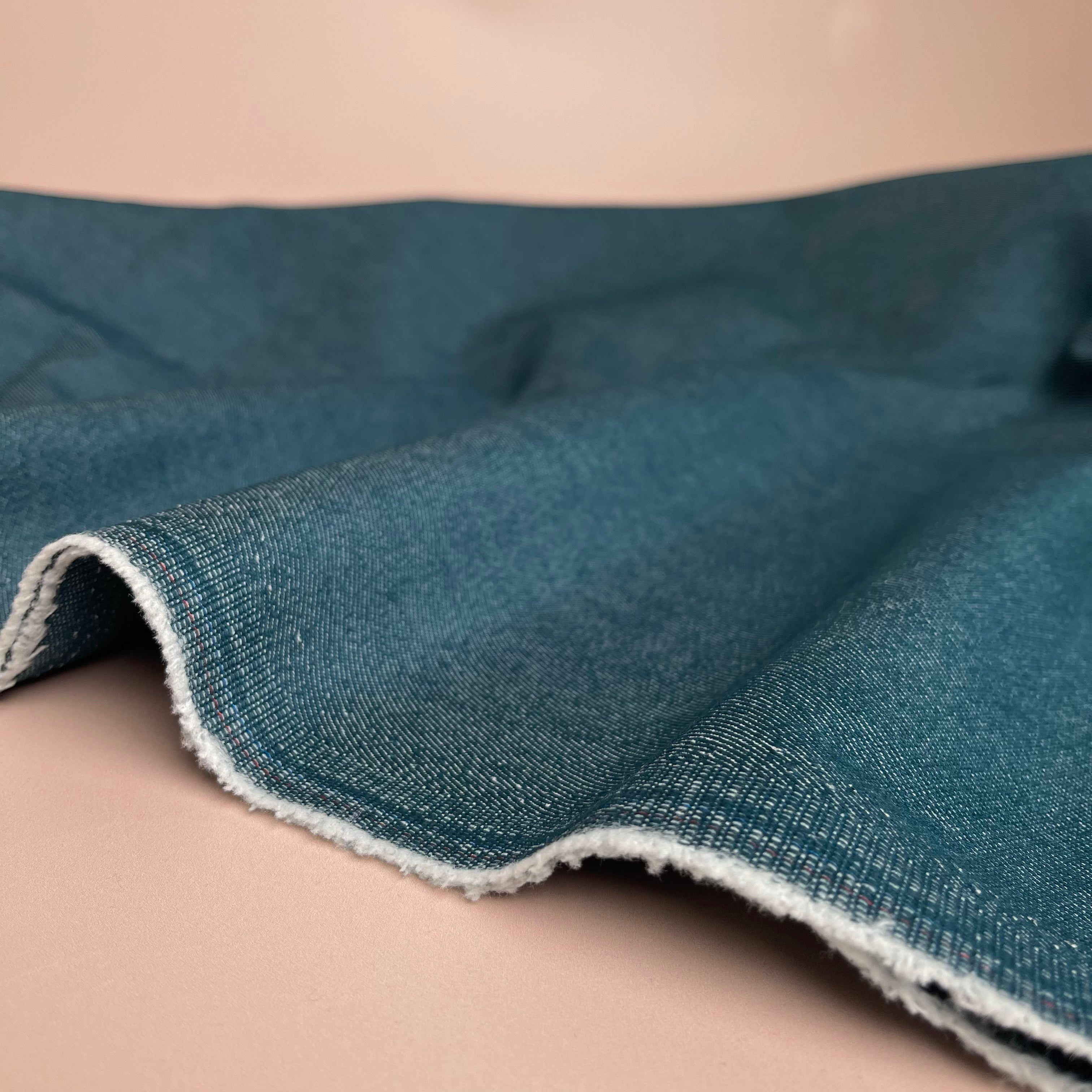 Vintage Stretch Denim in Petrol Blue