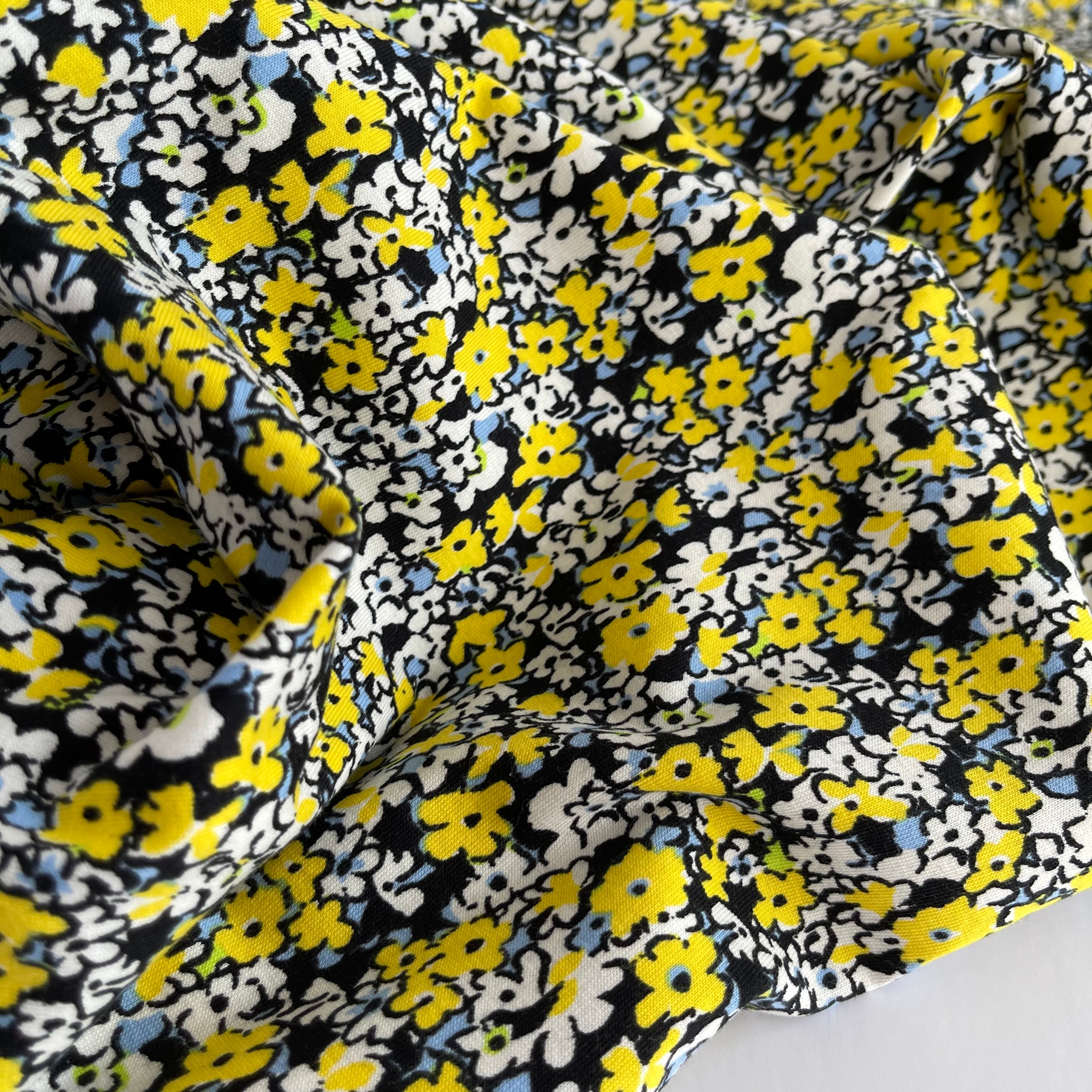 Buttercup Flower Cotton Jersey Fabric