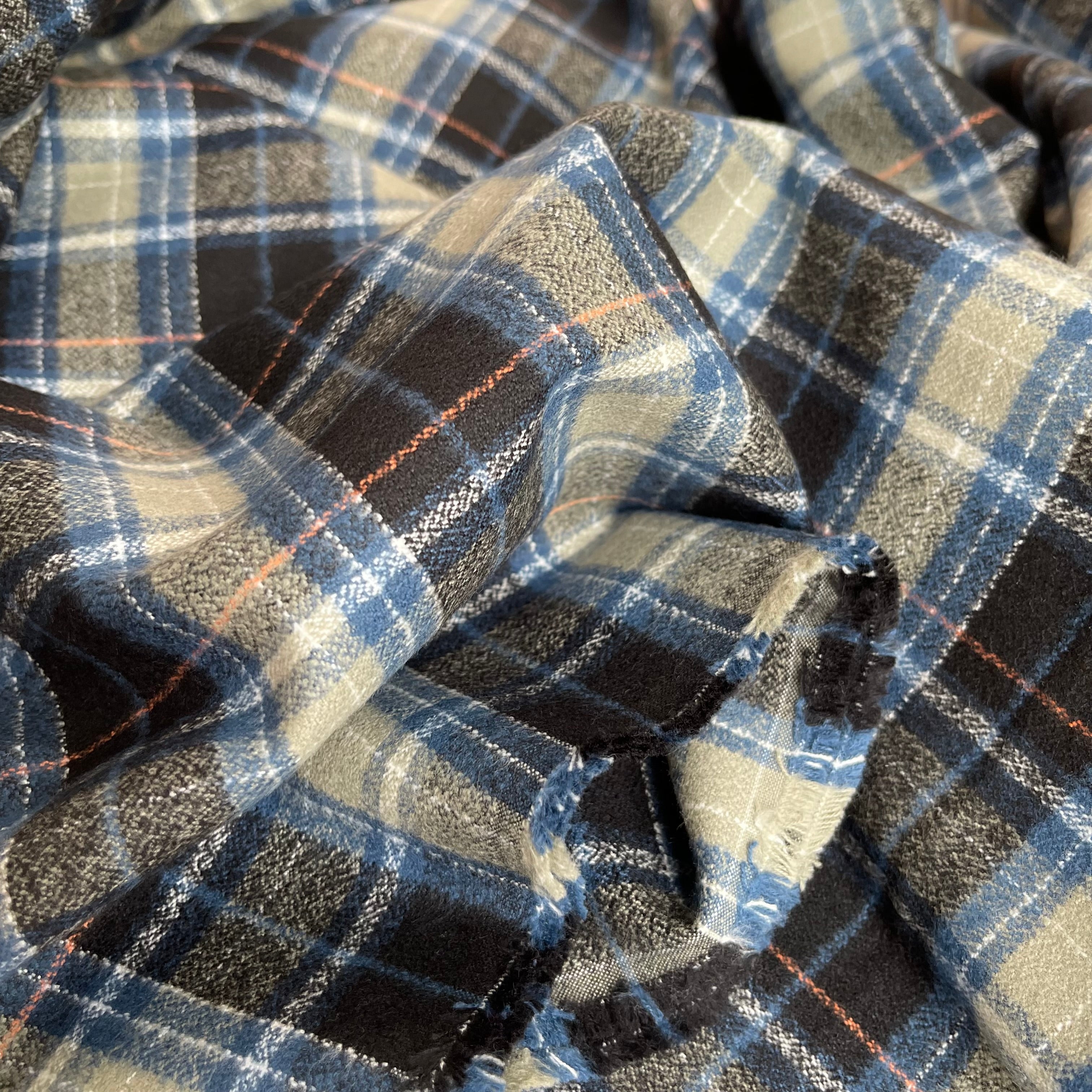 REMNANT 1.03 Metres - Storm Dark Mammoth Cotton Flannel