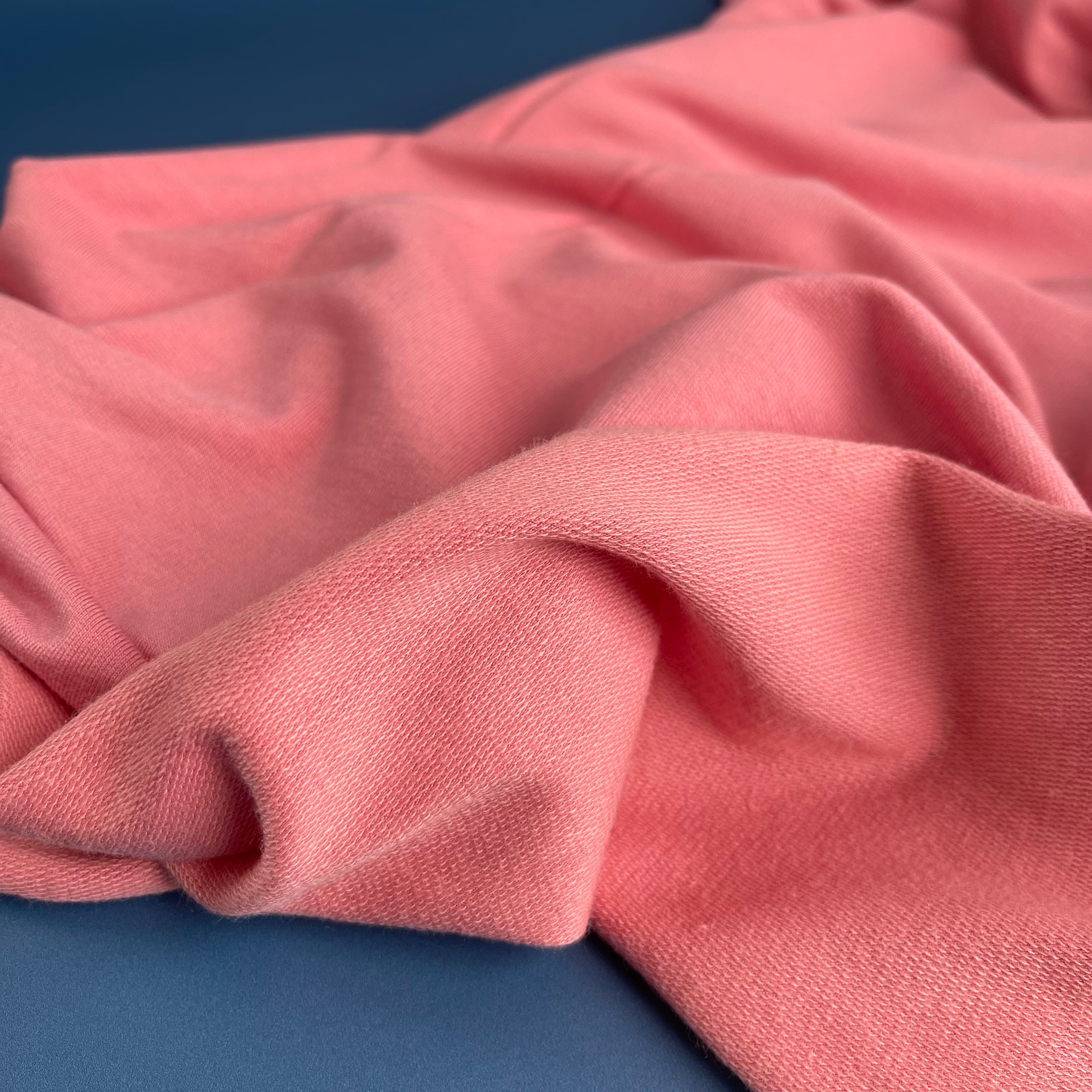 REMNANT 0.75 metre - Splendour Modal French Terry in Coral Pink