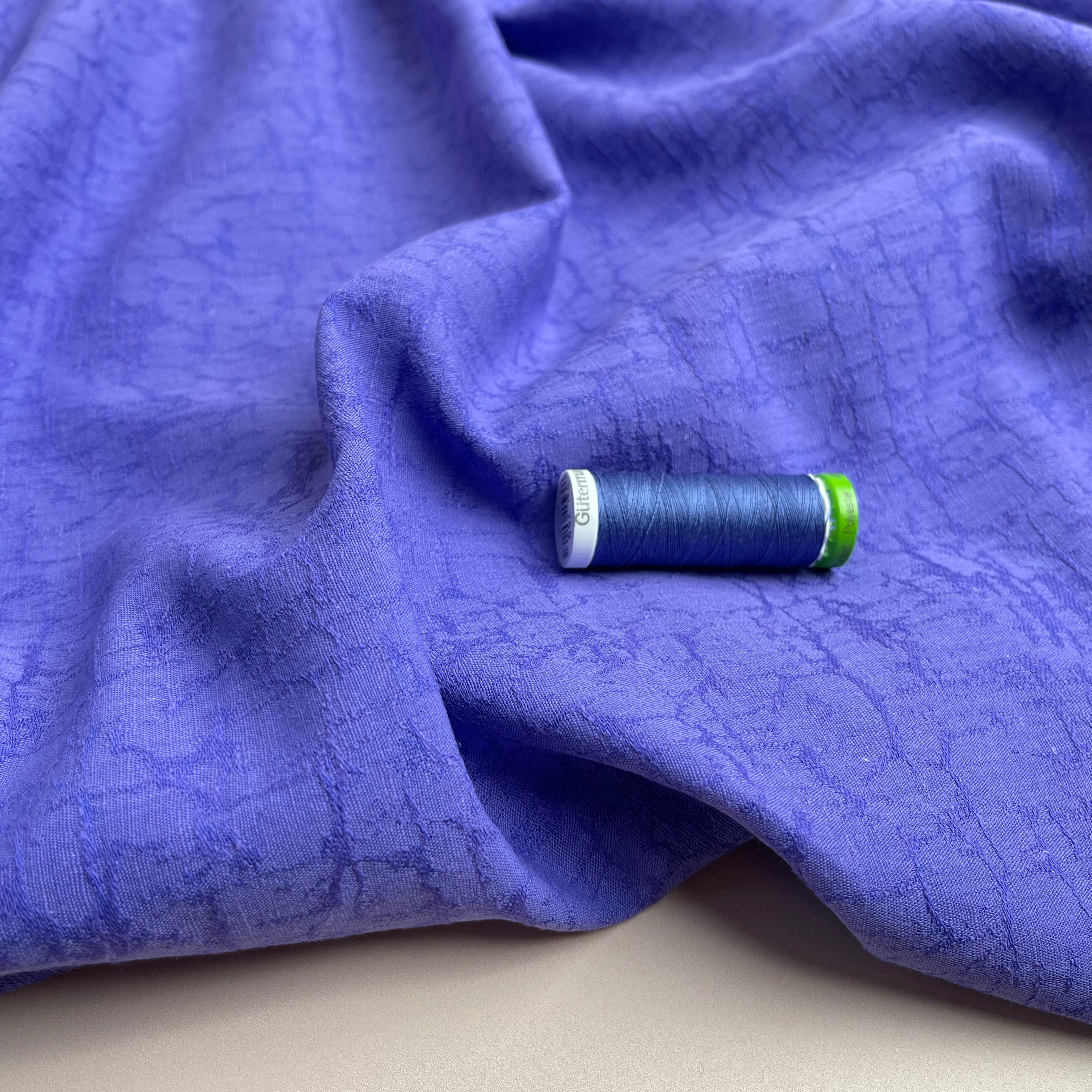 Fibre Mood Cotton Linen Bark Jacquard in Purple
