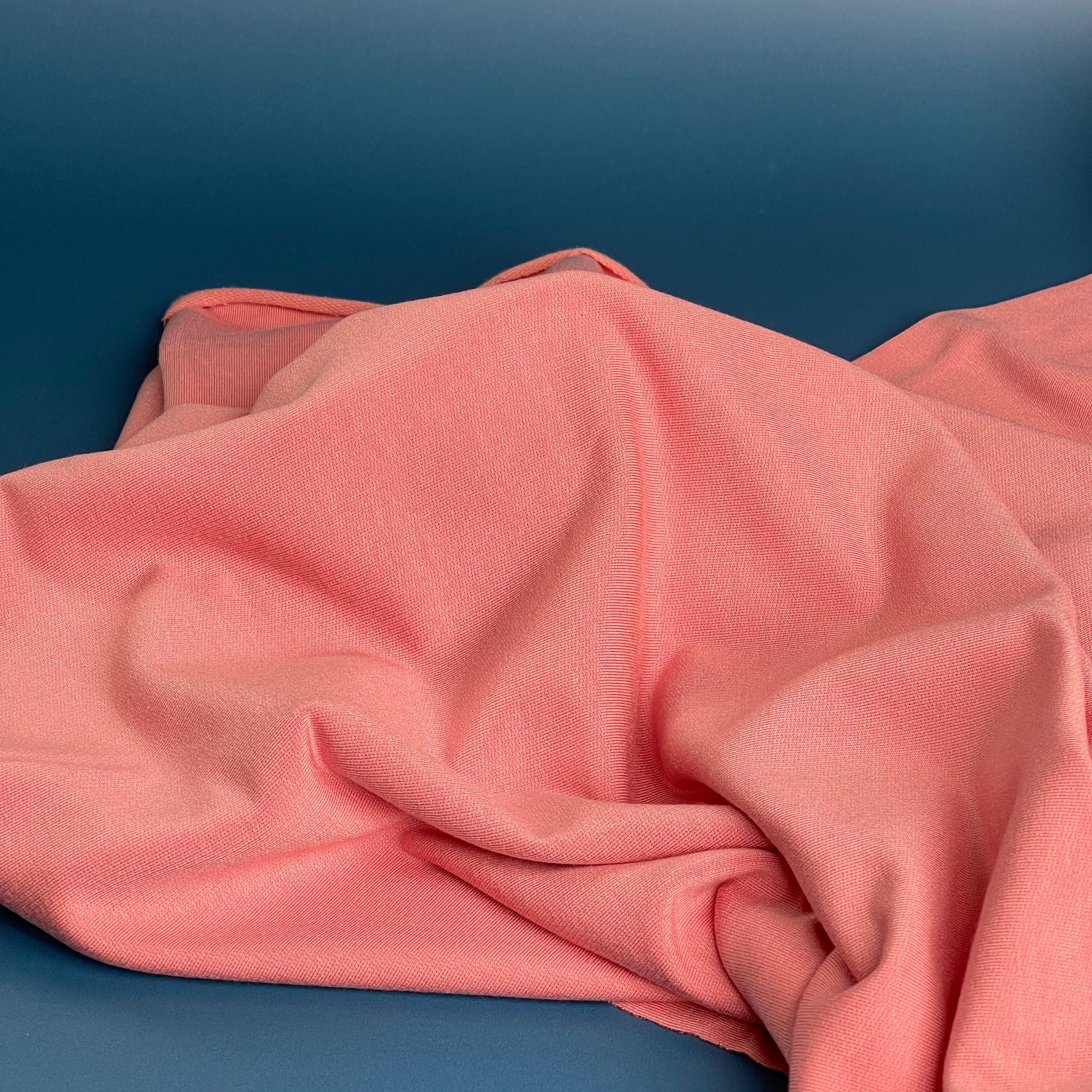 REMNANT 0.75 metre - Splendour Modal French Terry in Coral Pink