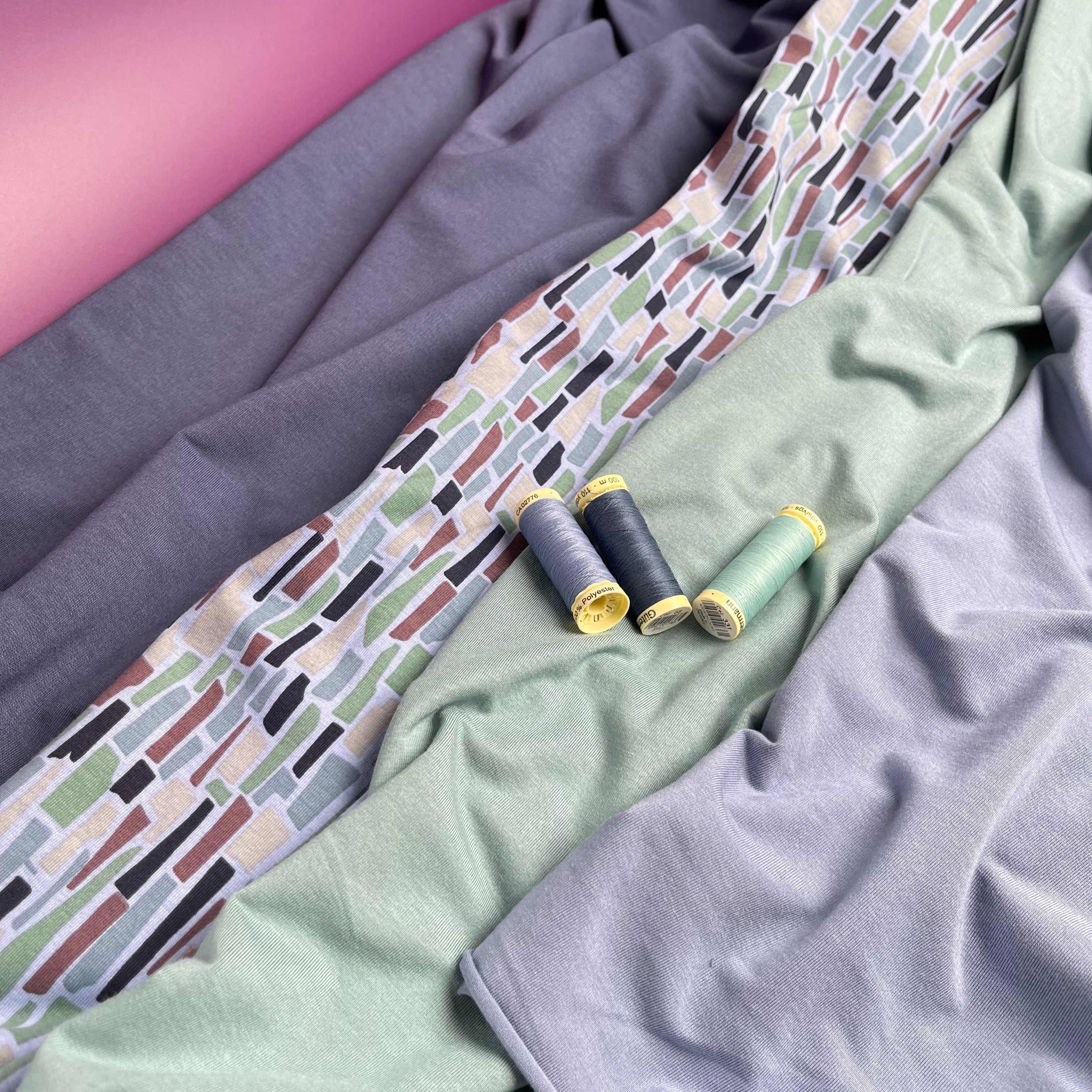 REMNANT 2.36 Metres - Bliss Sage Green Jersey Fabric with TENCEL™ Modal Fibres