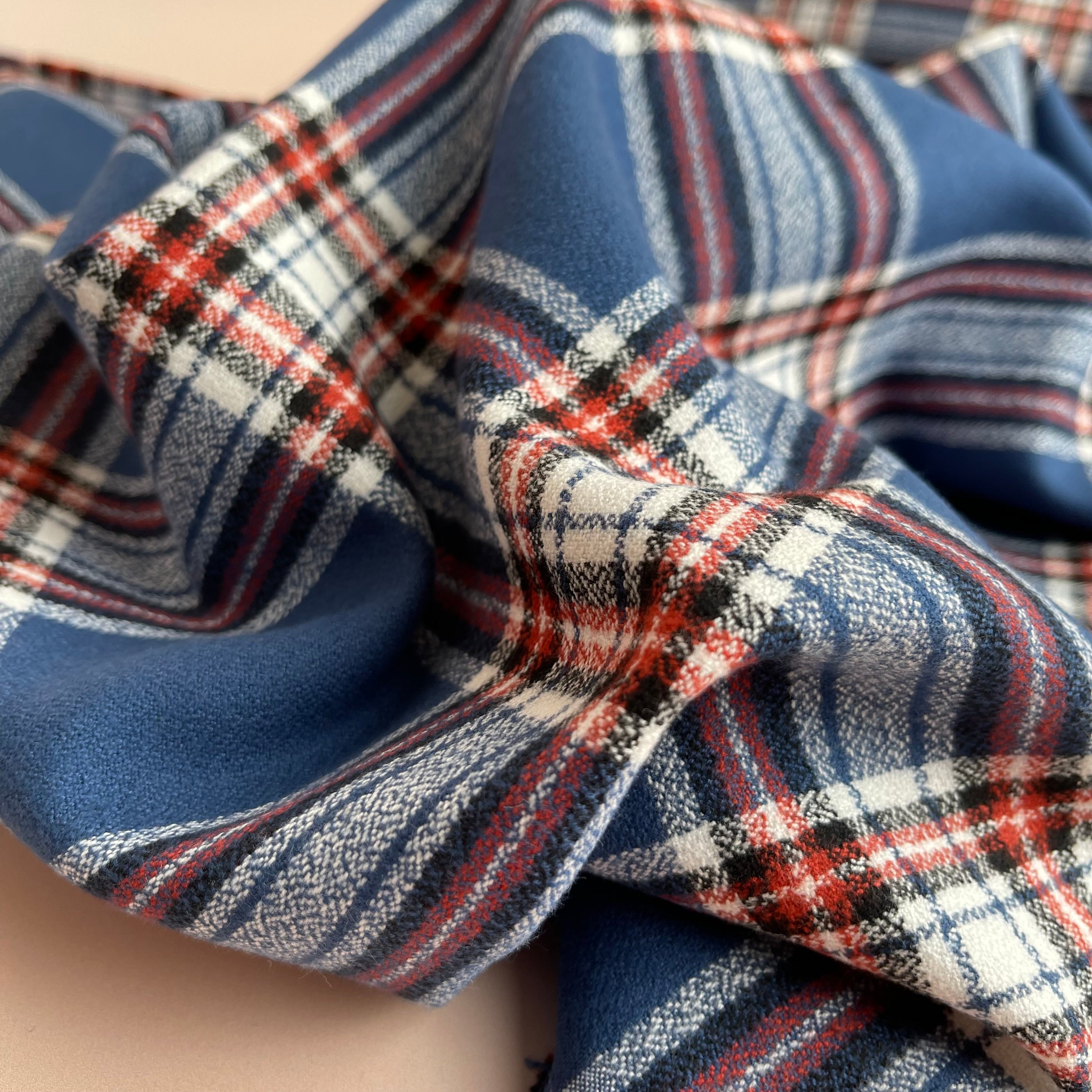 REMNANT 0.34 Metre - Americana 2 Blue Mammoth Cotton Flannel