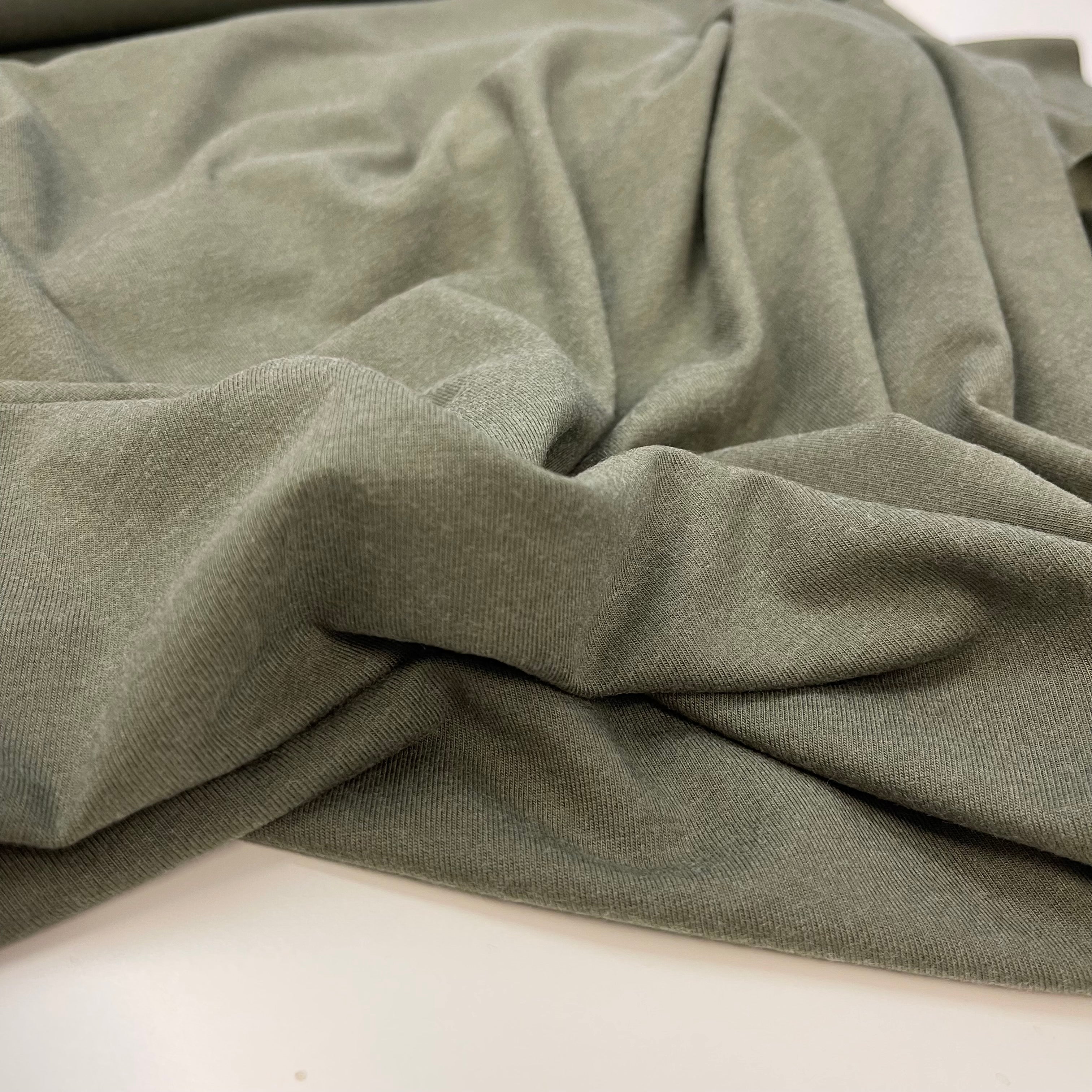 Allure Olive Soft Single Knit Fabric