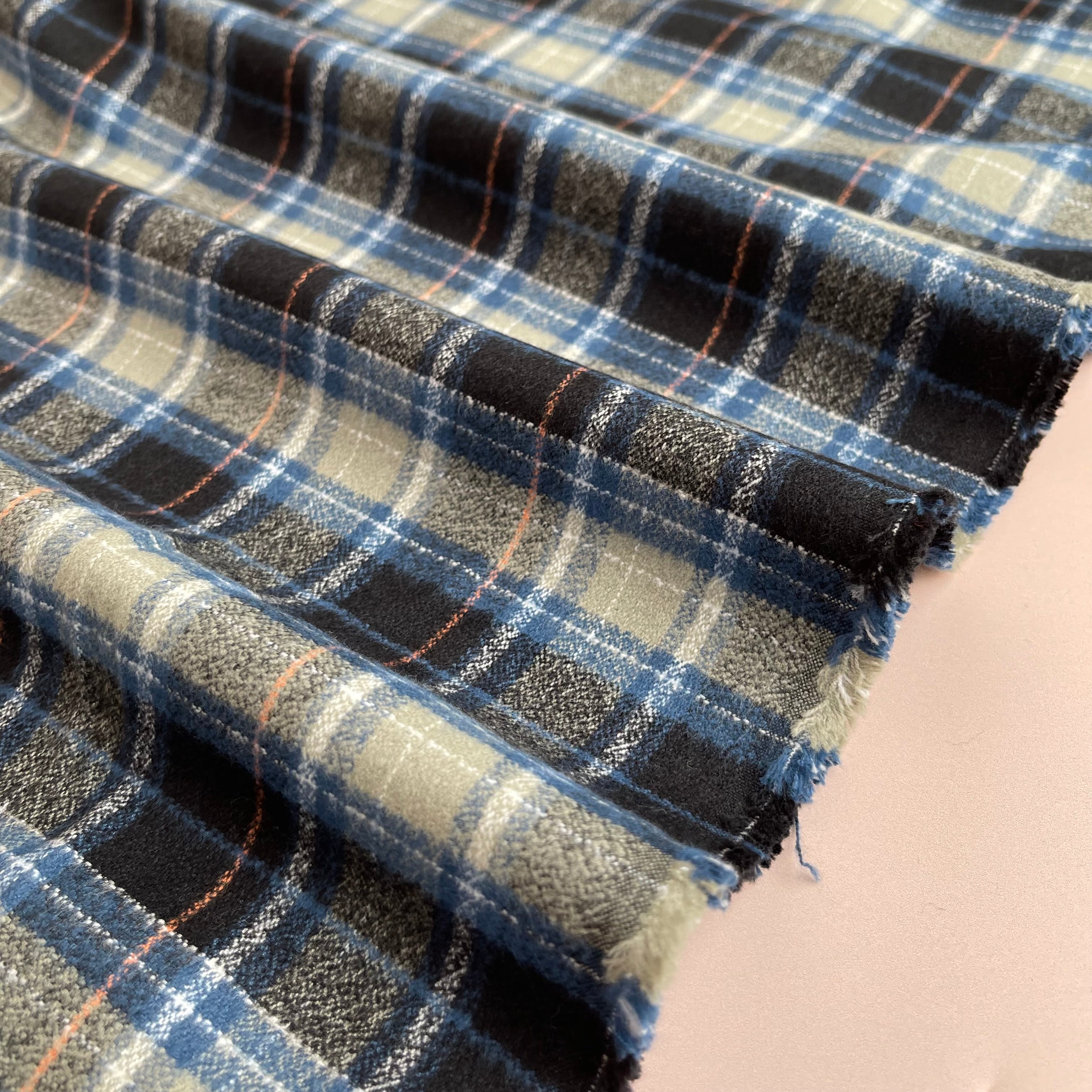 REMNANT 1.03 Metres - Storm Dark Mammoth Cotton Flannel