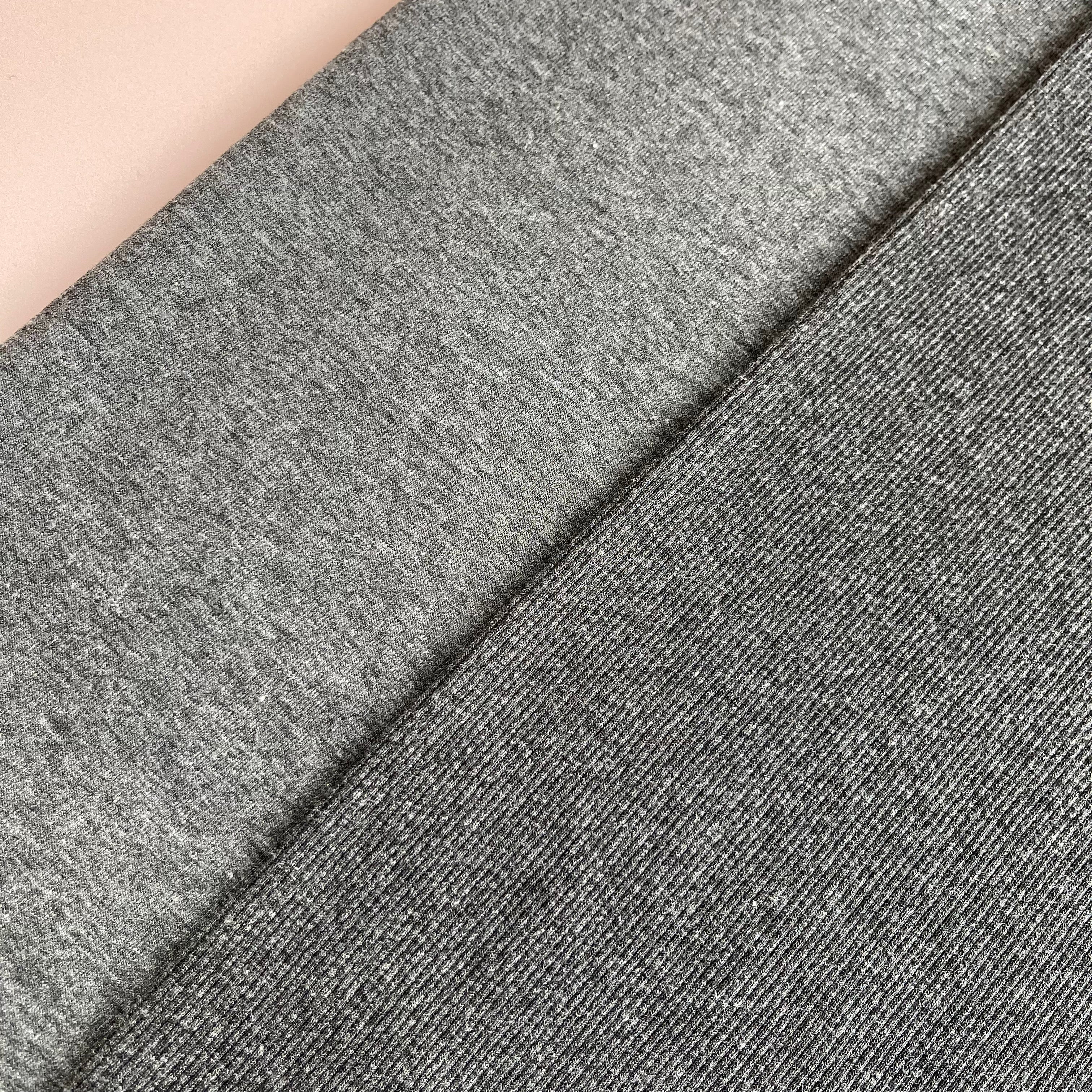 Anthracite Melange Tabular Cuff Ribbing Fabric