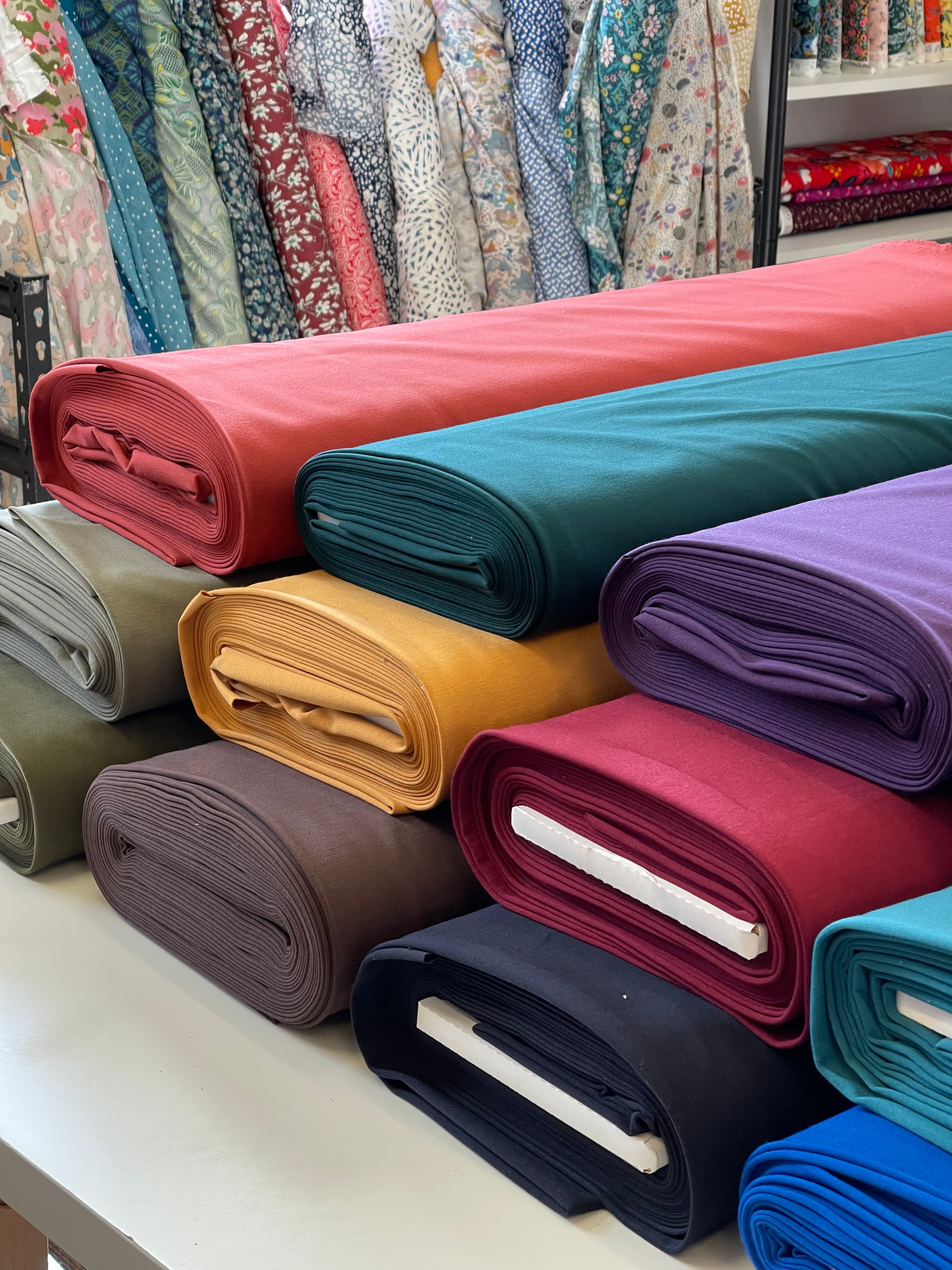 Olive Green Viscose Ponte Roma Double Knit Fabric
