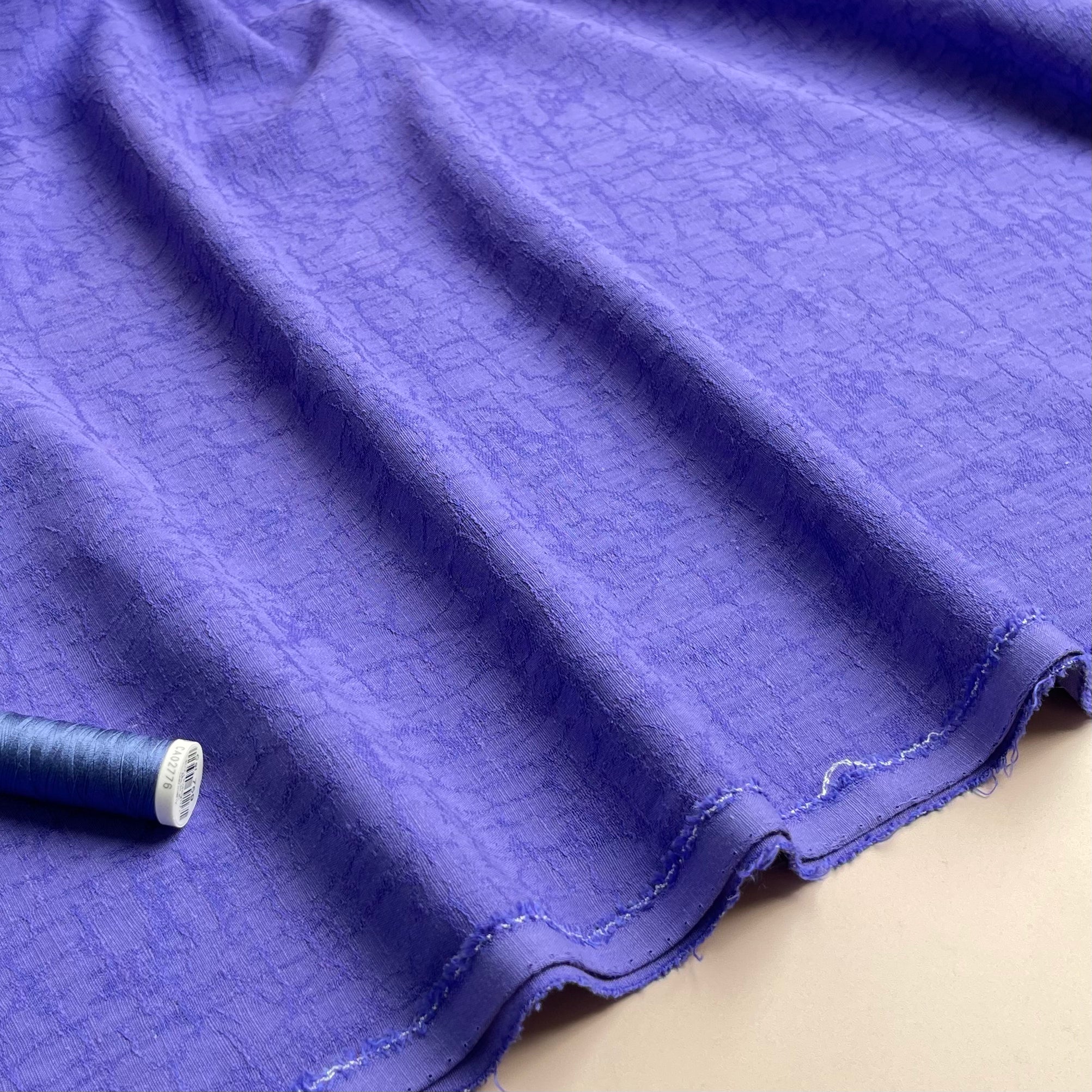 Fibre Mood Cotton Linen Bark Jacquard in Purple