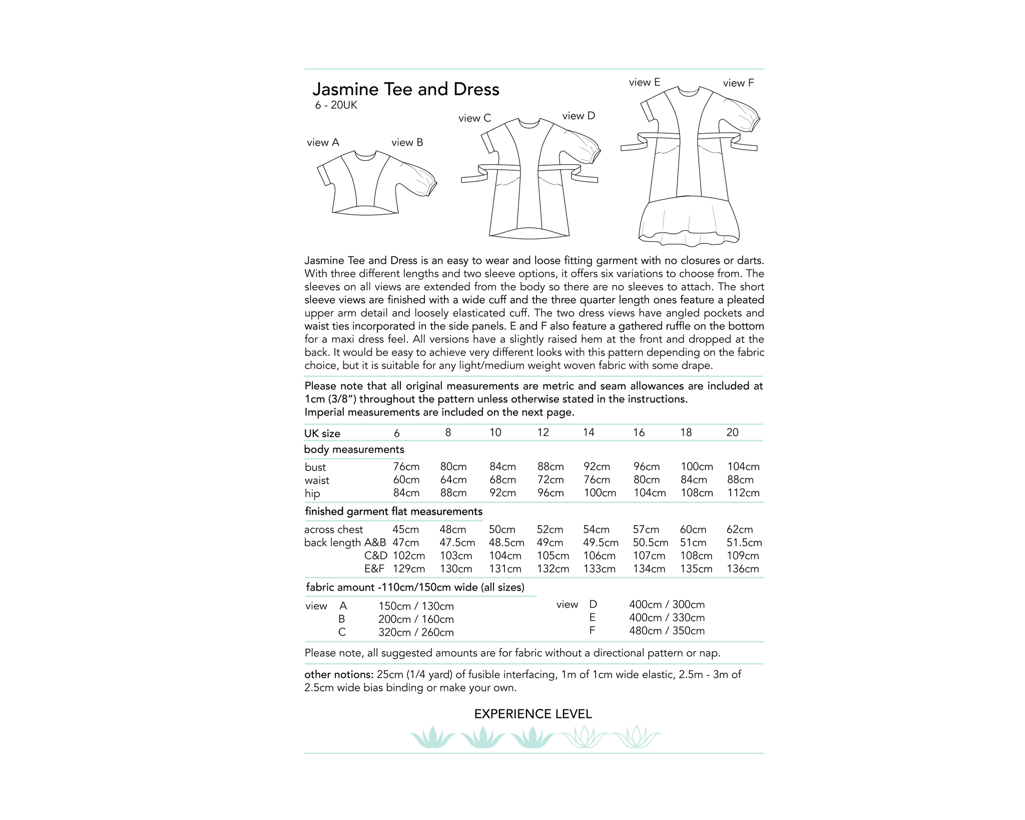 Dhurata Davies - Jasmine Tee and Dress - Paper Sewing Pattern