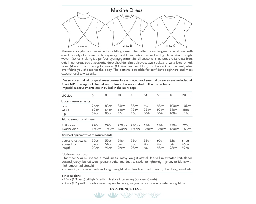 Dhurata Davies - Maxine Dress - Paper Sewing Pattern