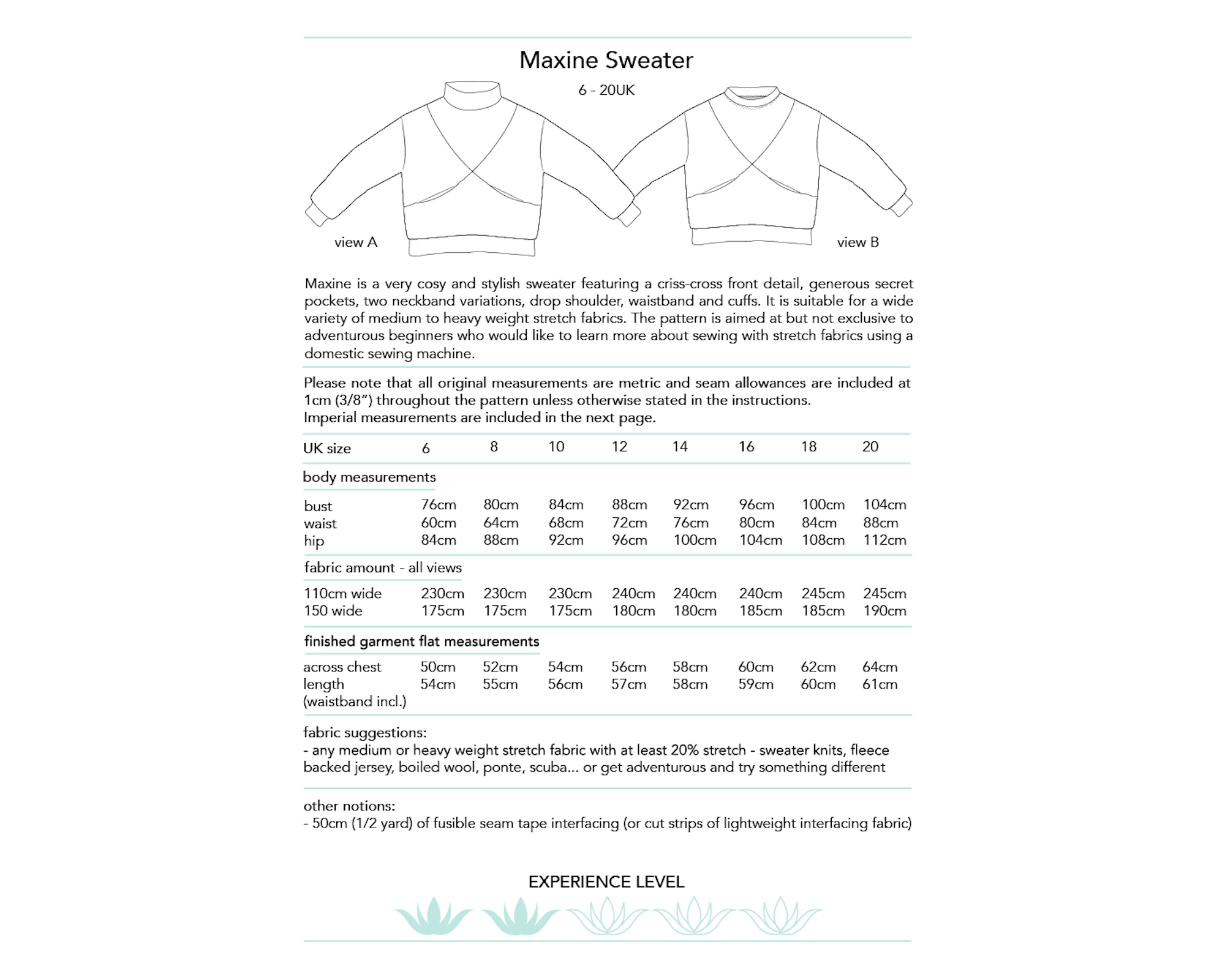 Dhurata Davies - Maxine Sweater - Paper Sewing Pattern