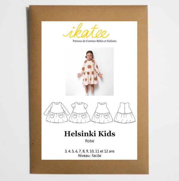 Ikatee - HELSINKI KIDS Dress 3-12 Years - Paper Sewing Pattern