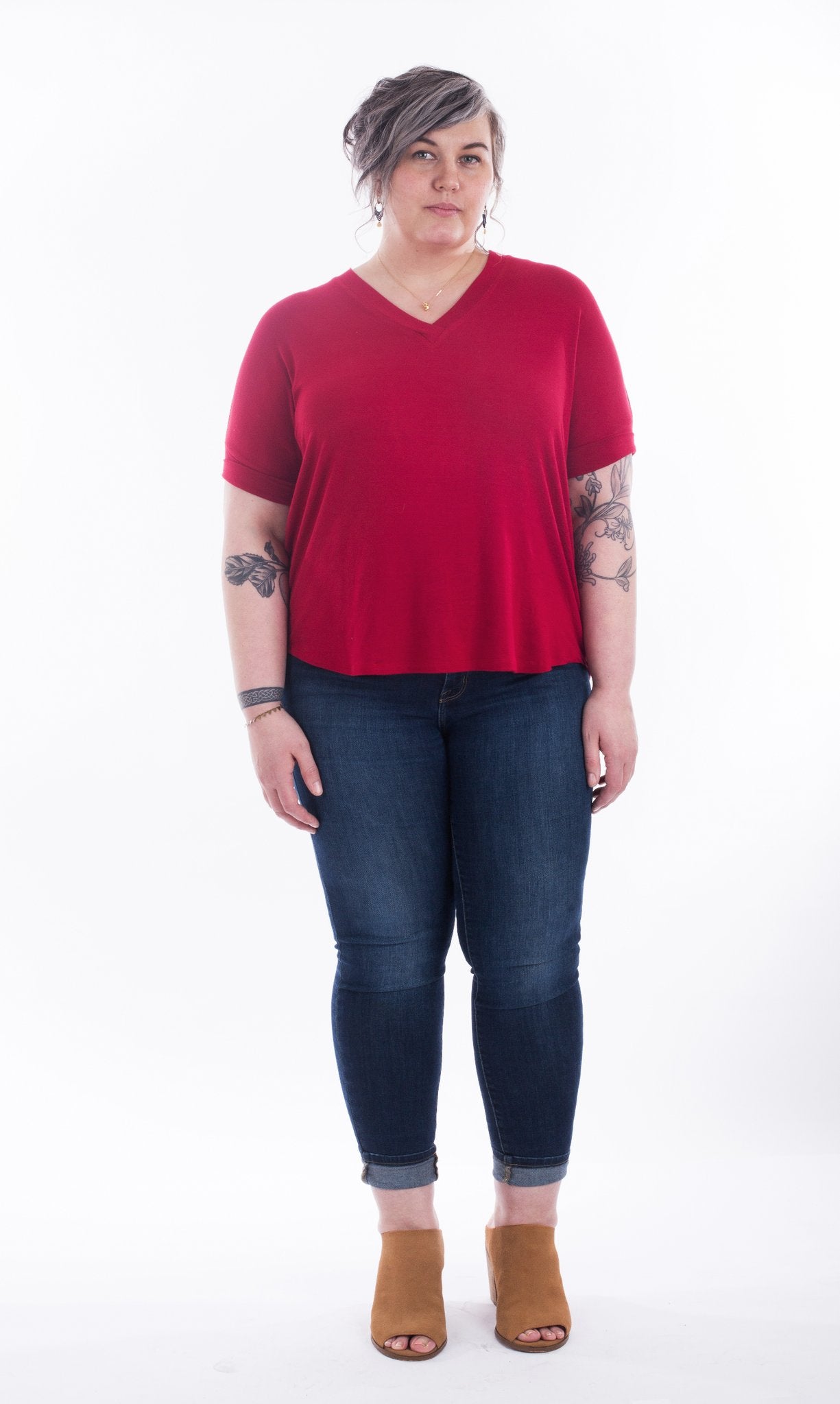 Sew House Seven - Tabor V- Neck Tee / Sweater Sewing Pattern