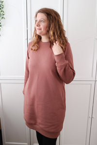 Billie Sweater Dress in Organic Sweatshirting Fabric by Laura