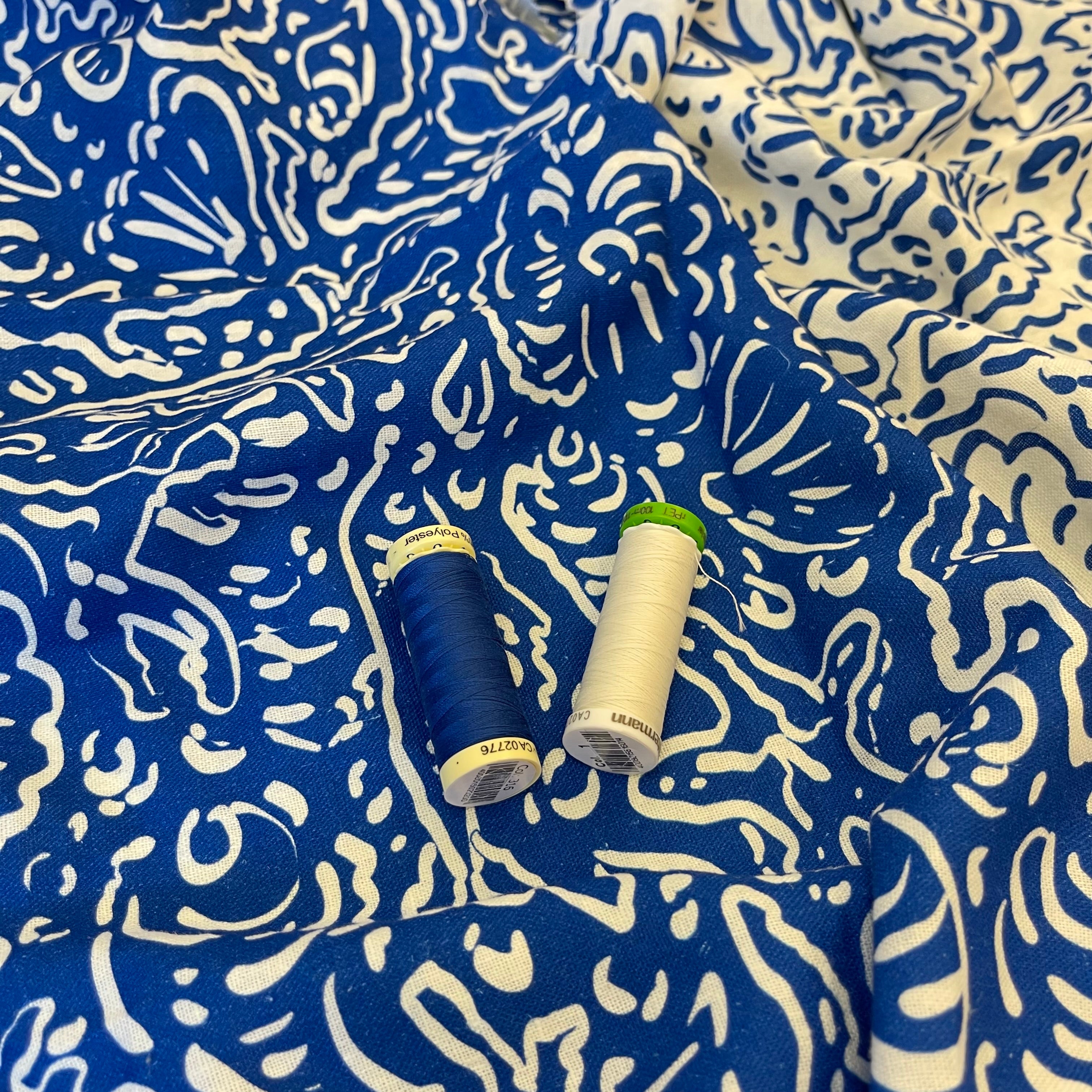 Adventure - Sealife Blue Linen Viscose Blend Fabric