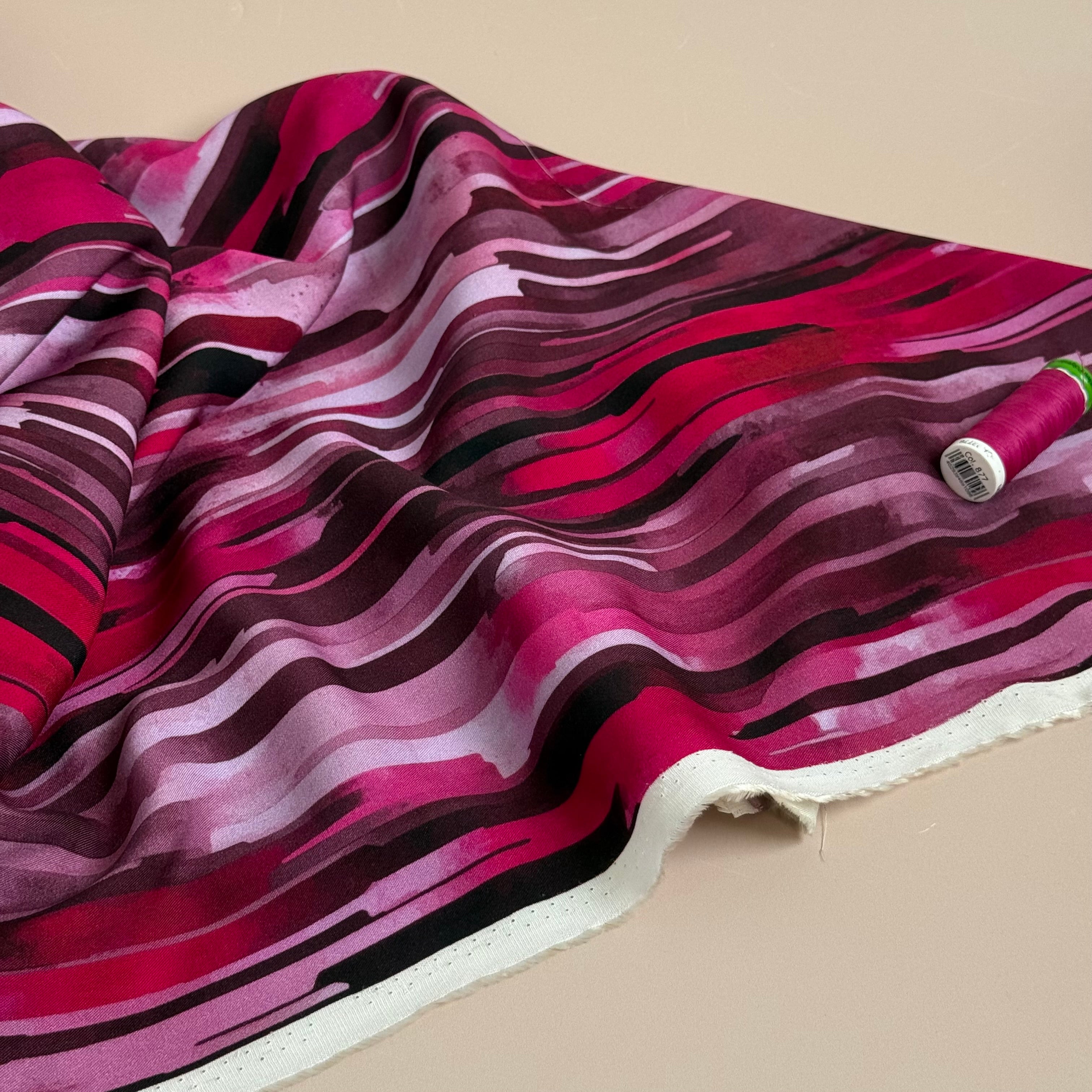 Hazy Stripes Viscose Twill with LENZING™ ECOVERO™ fibres