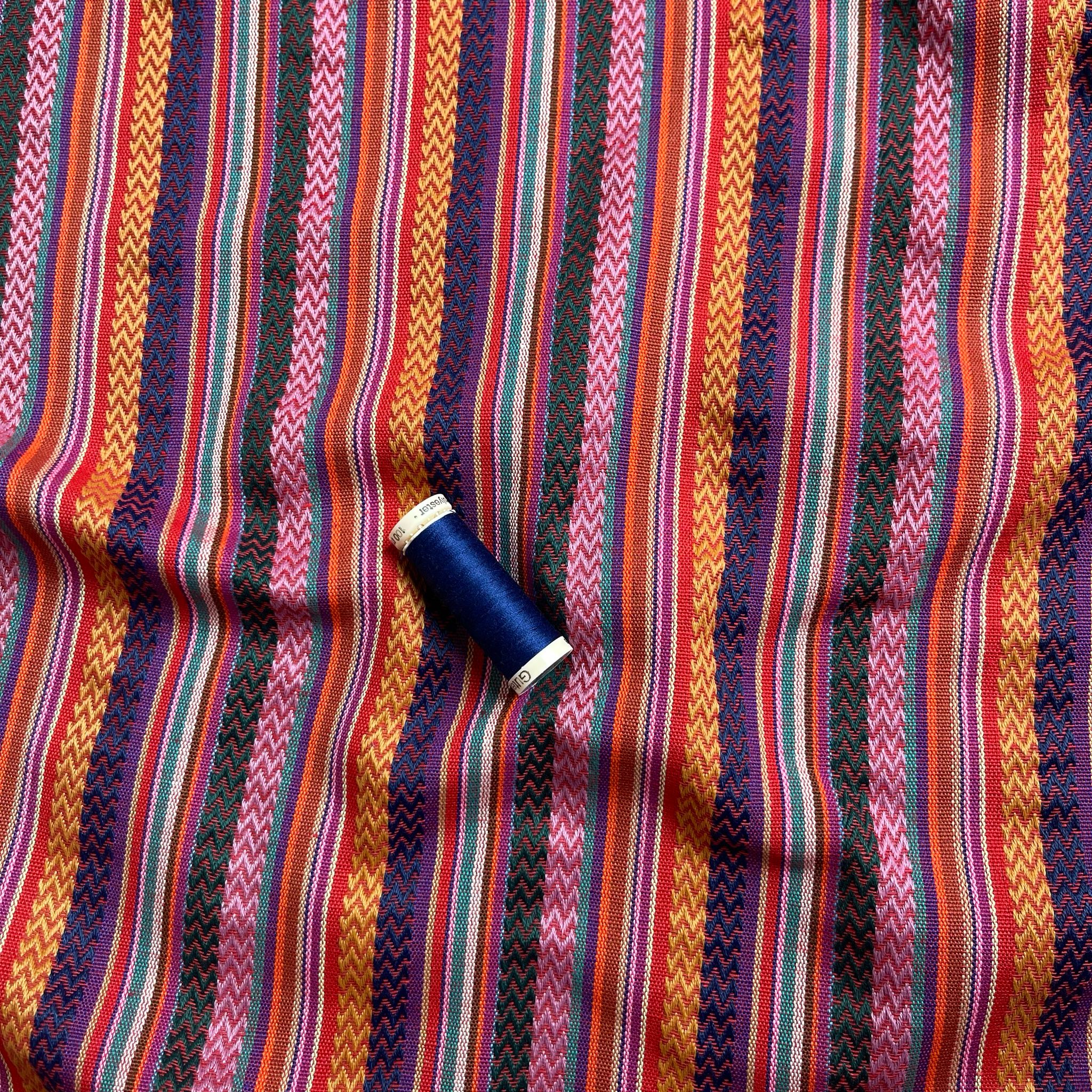 Yarn Dyed Tropical Sunrise Stripes Jacquard Fabric