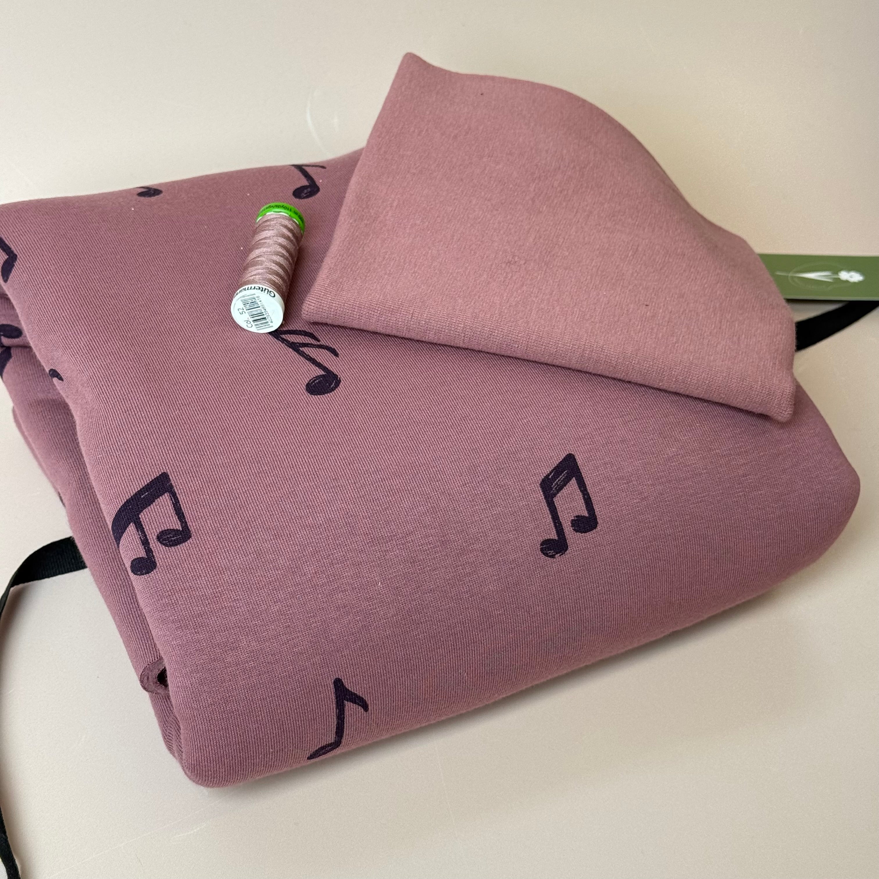 Colour Bundles - Music Notes Mauve Sweatshirt & Ribbing