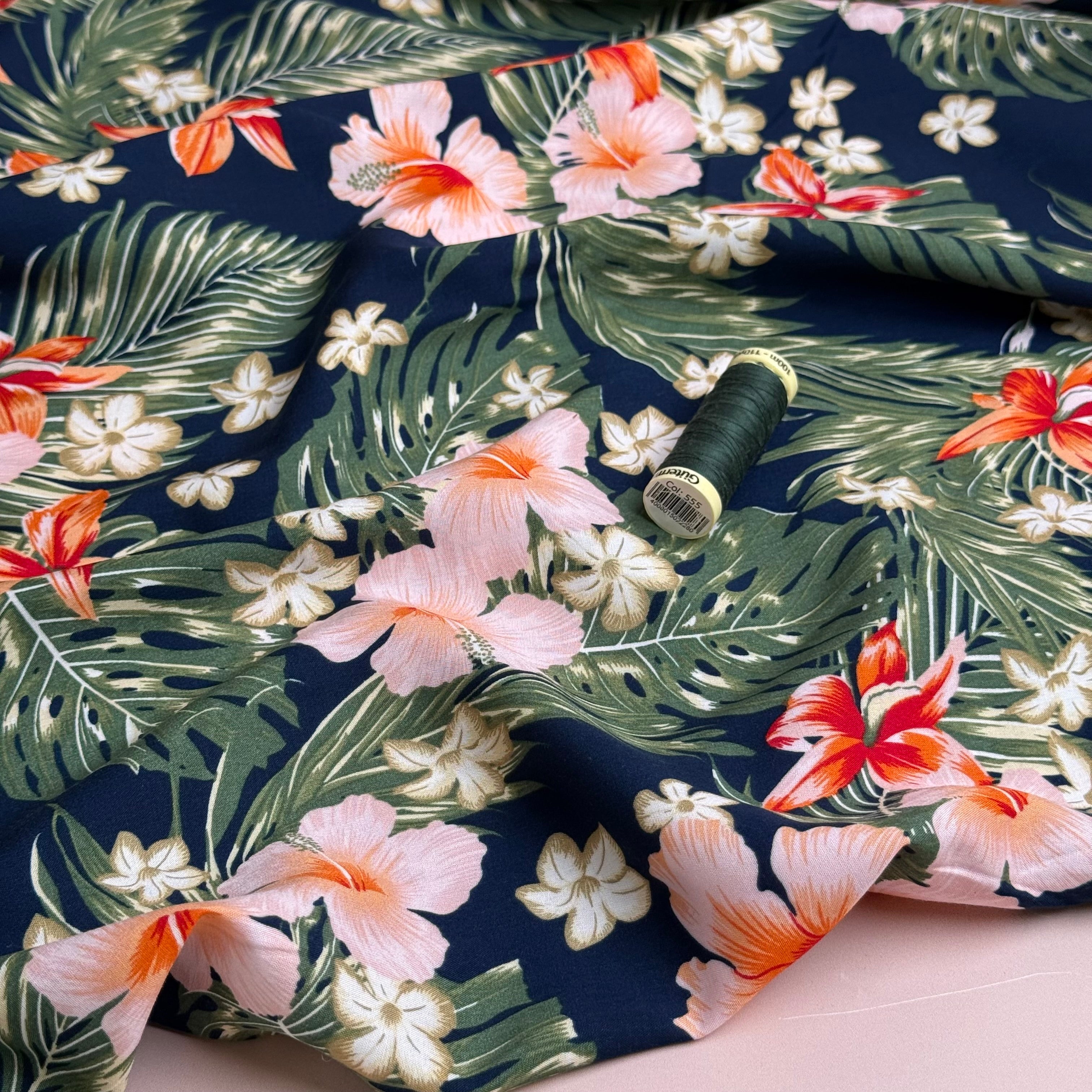 Deadstock - Tropical Flowers Viscose Fabric