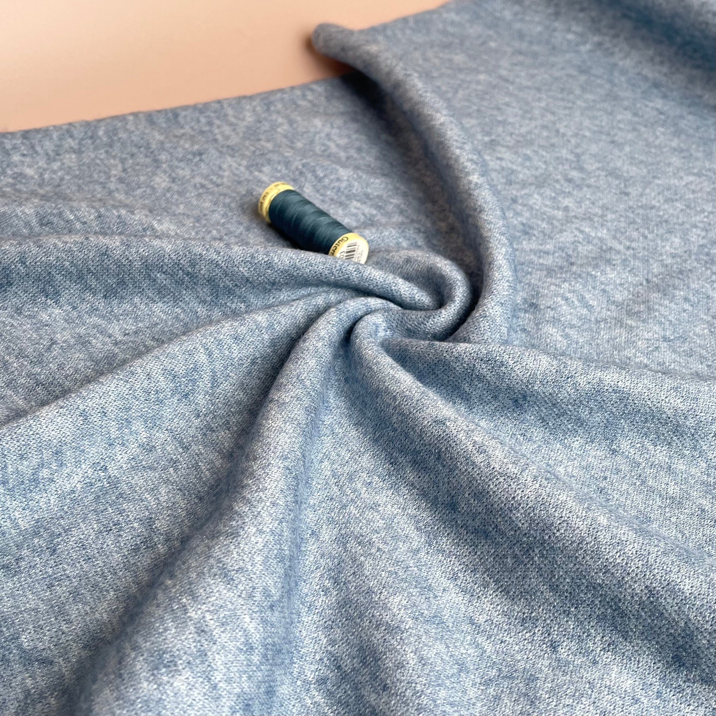 Snug Viscose Blend Sweater Knit in Adriatic Blue Melange