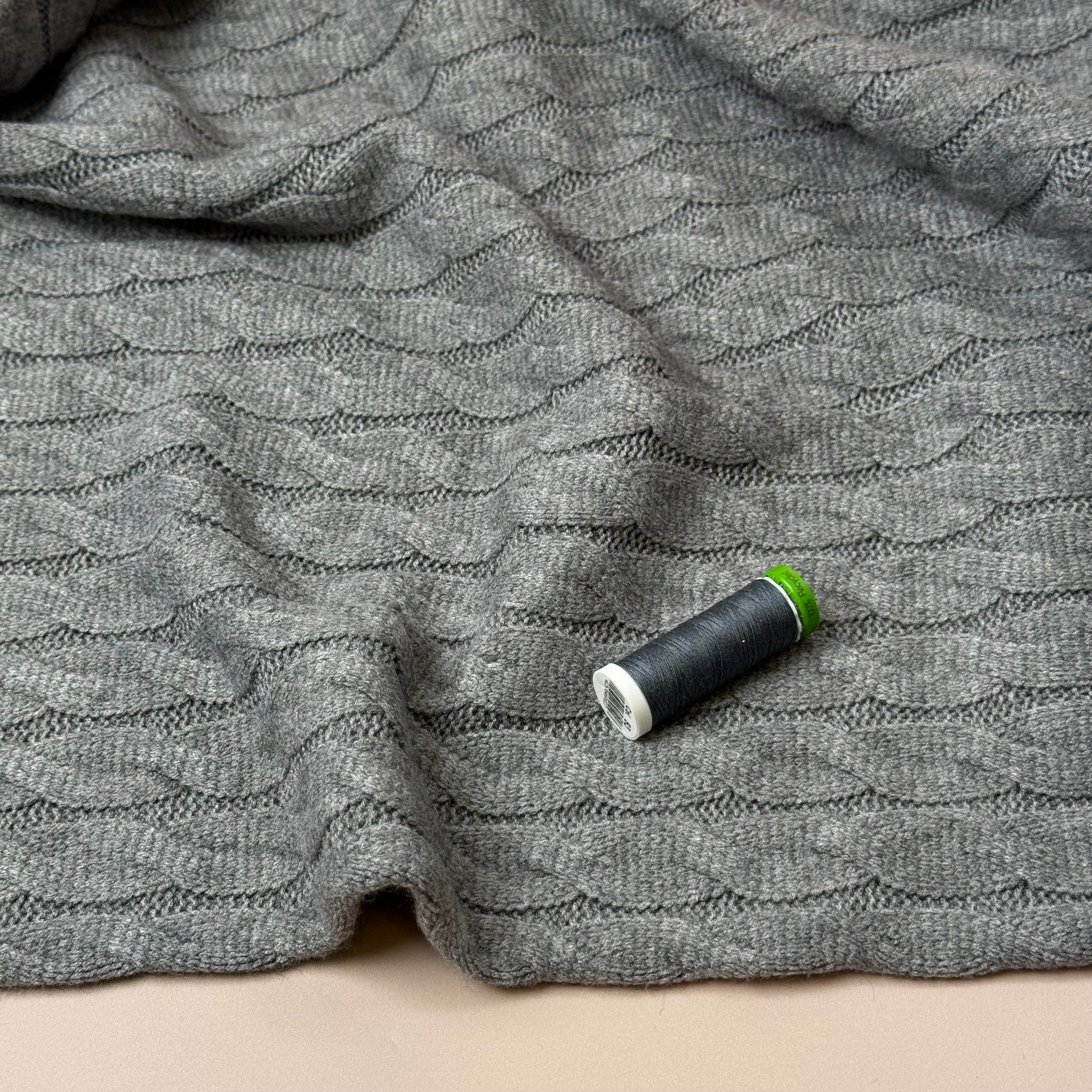 Nordic Heavy Cable Knit in Grey