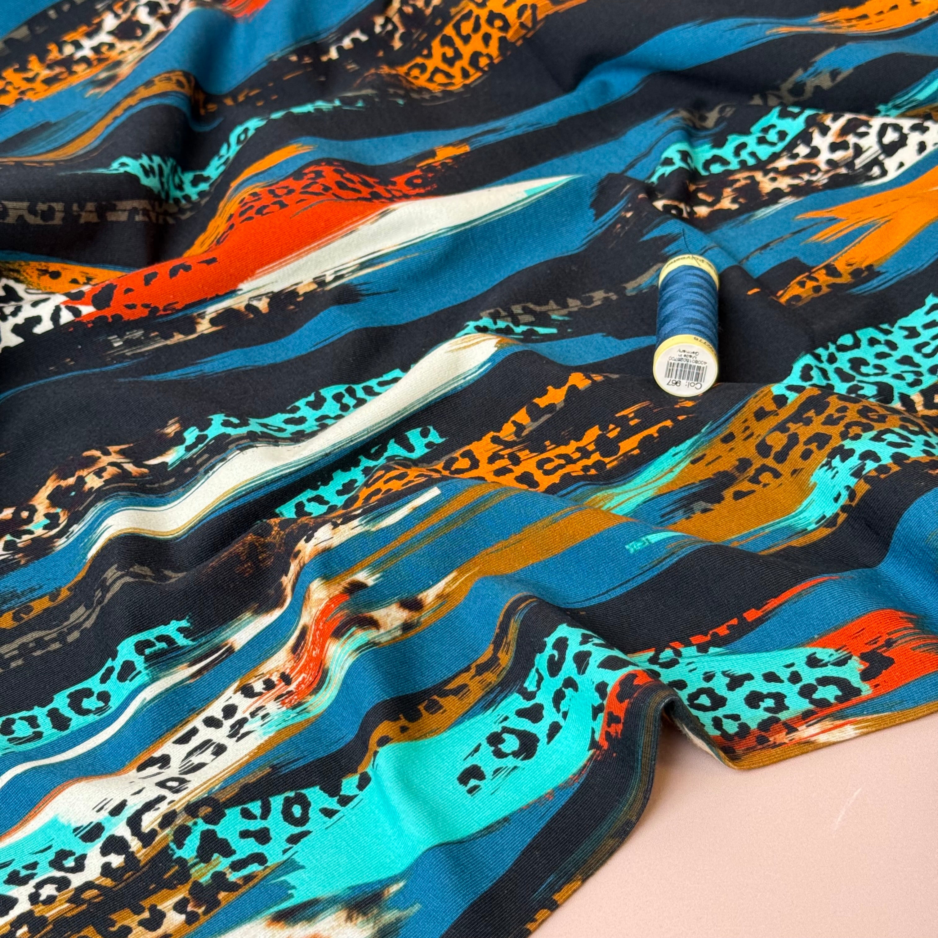 Danish Design - Textured Leopard Print Cotton Jersey