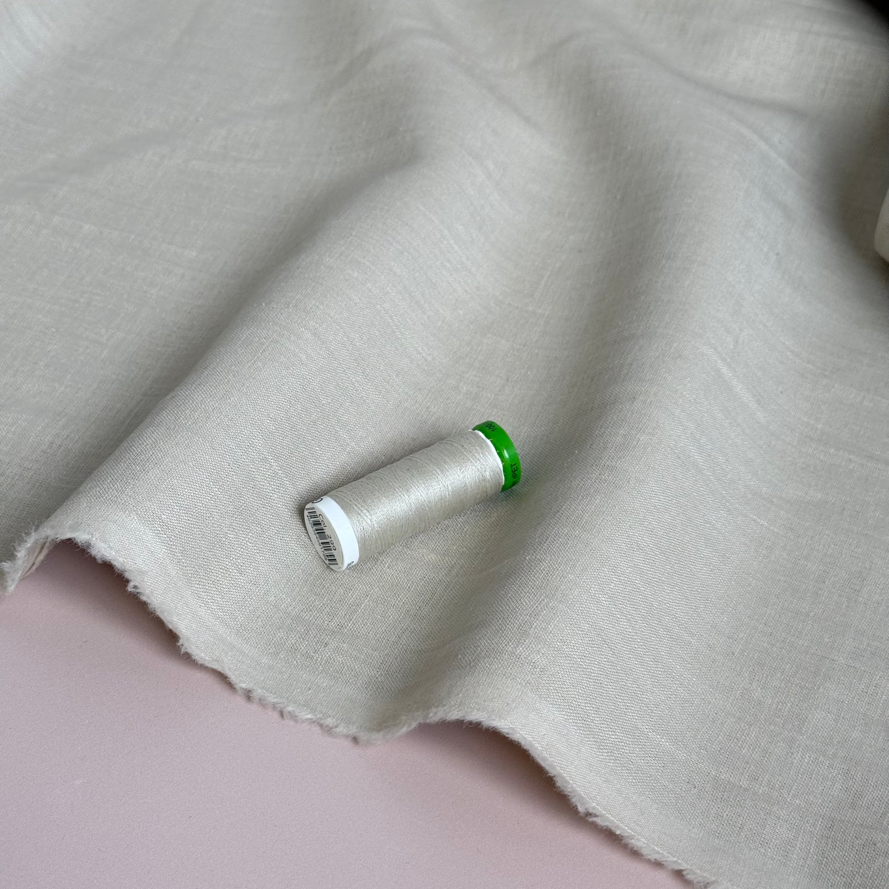 Breeze LIGHT Beige - Enzyme Washed Linen Fabric