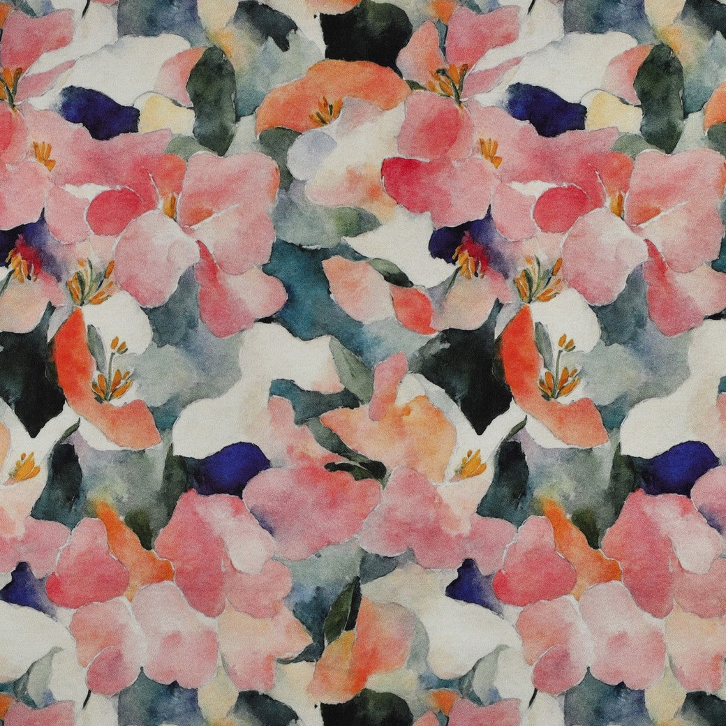 Peach Petals Viscose Sateen Fabric