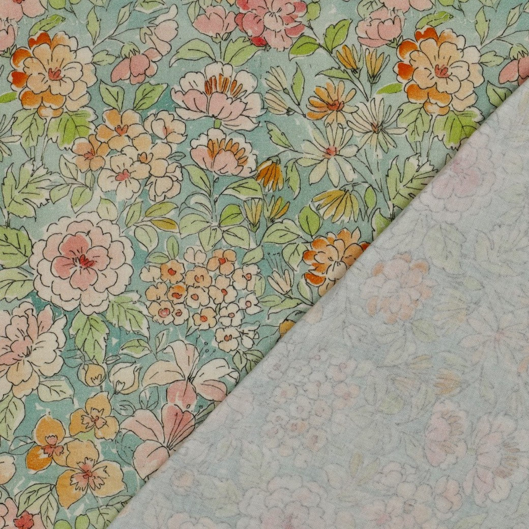Watercolour Flowers Cotton Double Gauze