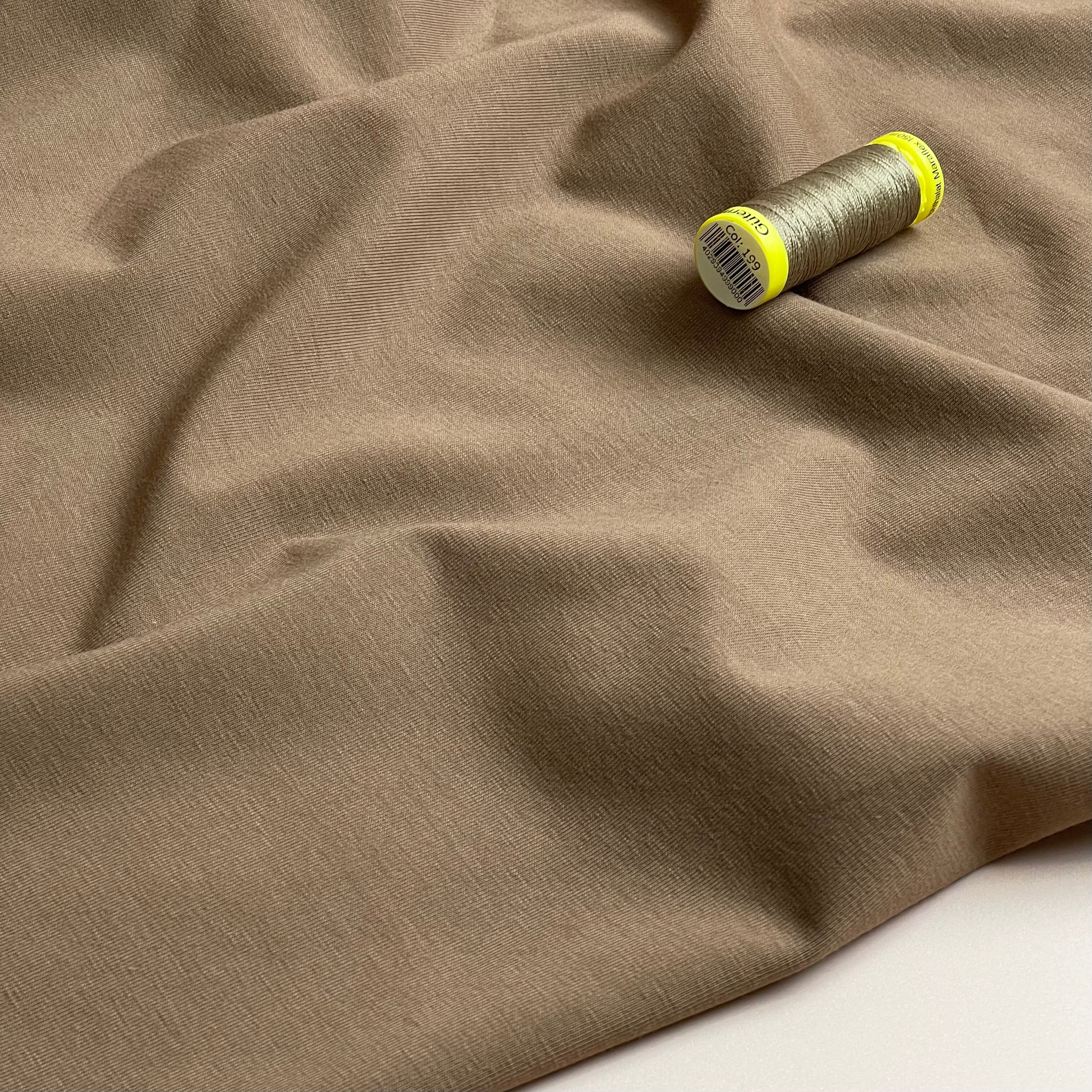 Essential Chic Tobacco Plain Cotton Jersey Fabric