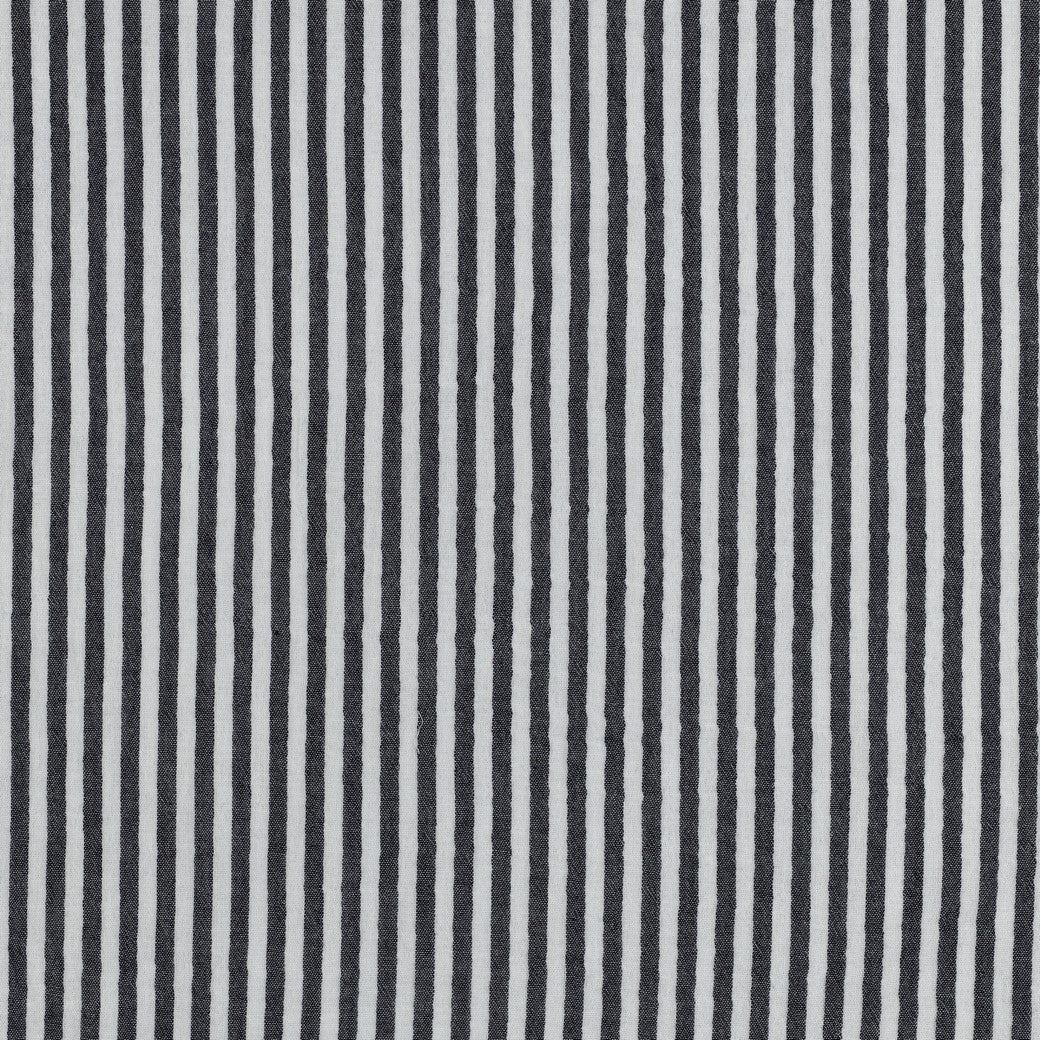 Yarn Dyed Stripes Cotton Double Gauze in Navy Blue