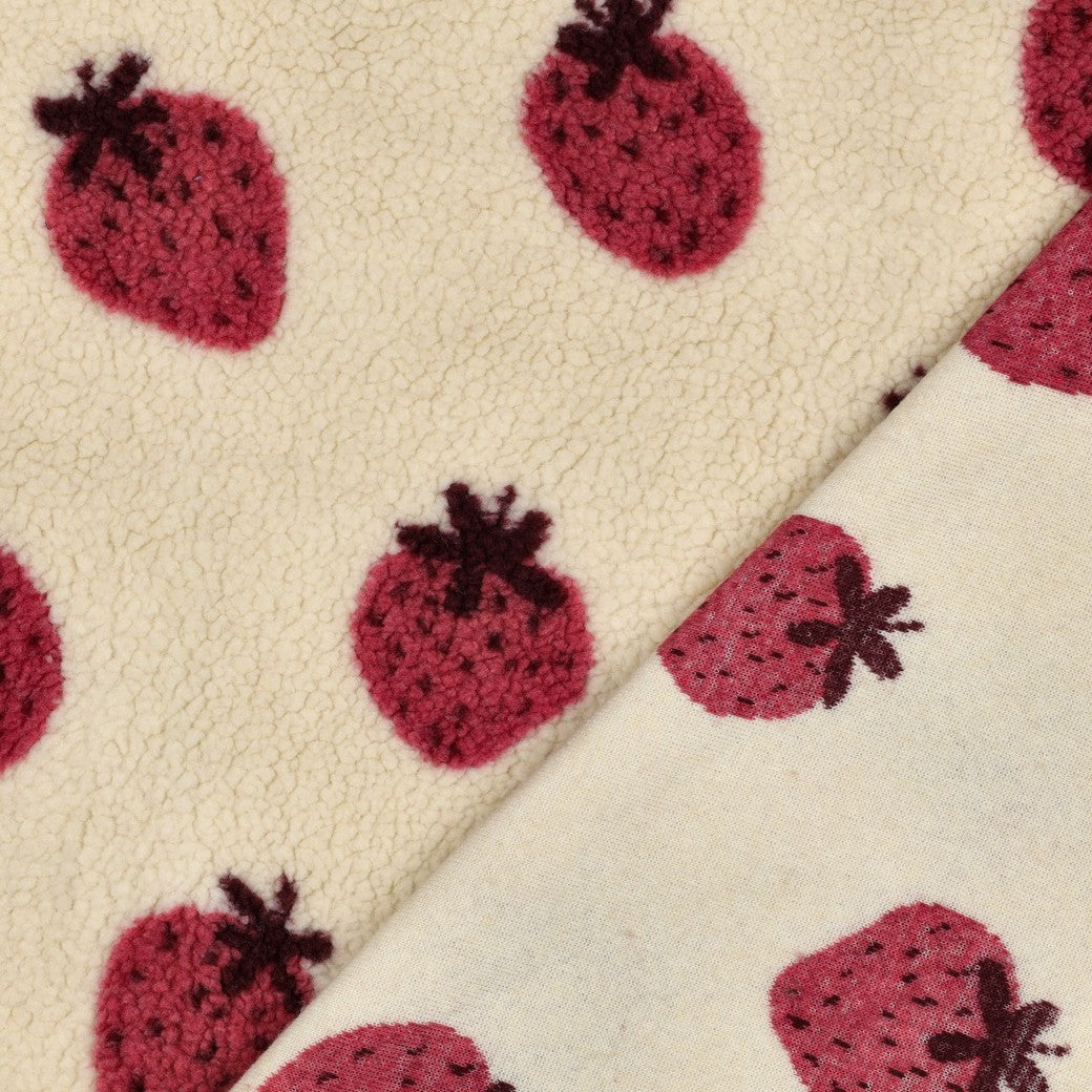 Strawberries Teddy Jacquard Fabric