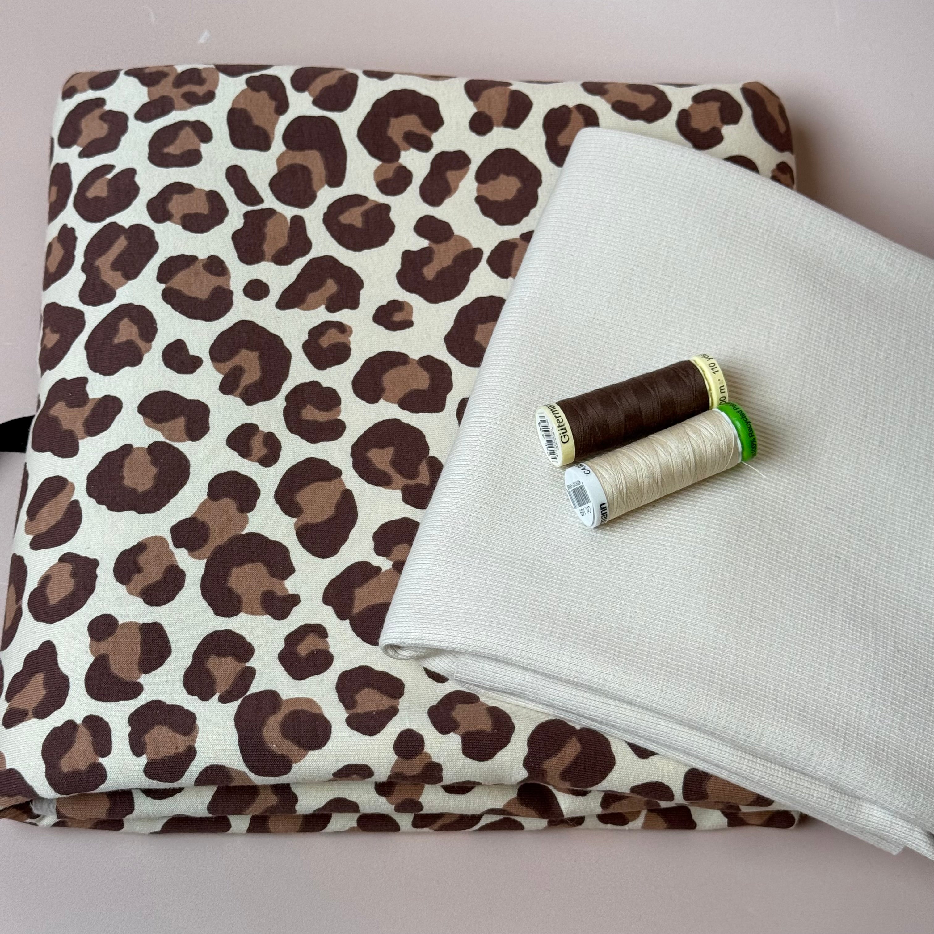 Colour Bundles - Leopard print on Natural Sweatshirt & Ribbing
