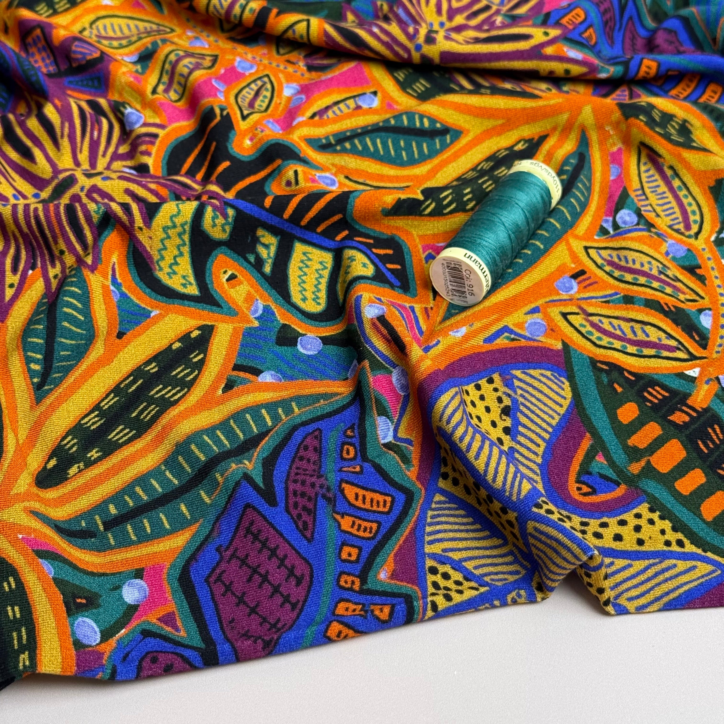 Tropical Leaves Viscose Jersey Fabric