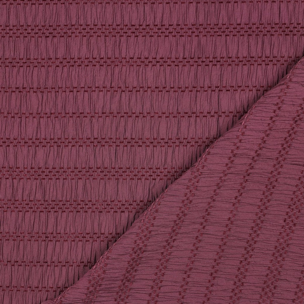Chenille Jacquard Fabric in Burgundy