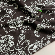 Flowers Dark Brown Yarn Dyed Jacquard Knit