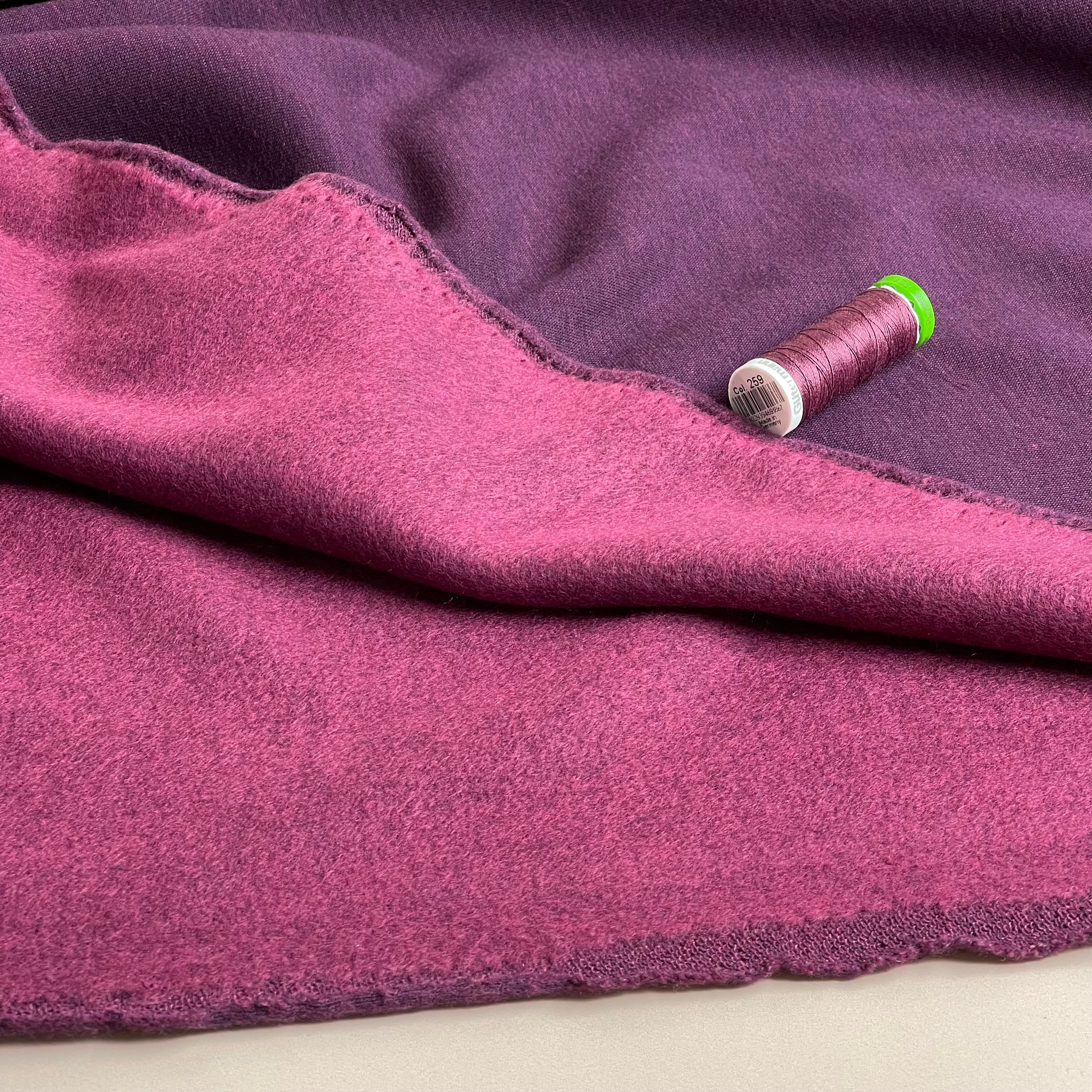 Danish Design - Snuggly Melange Brushed Sweat-shirting in Magenta Purple