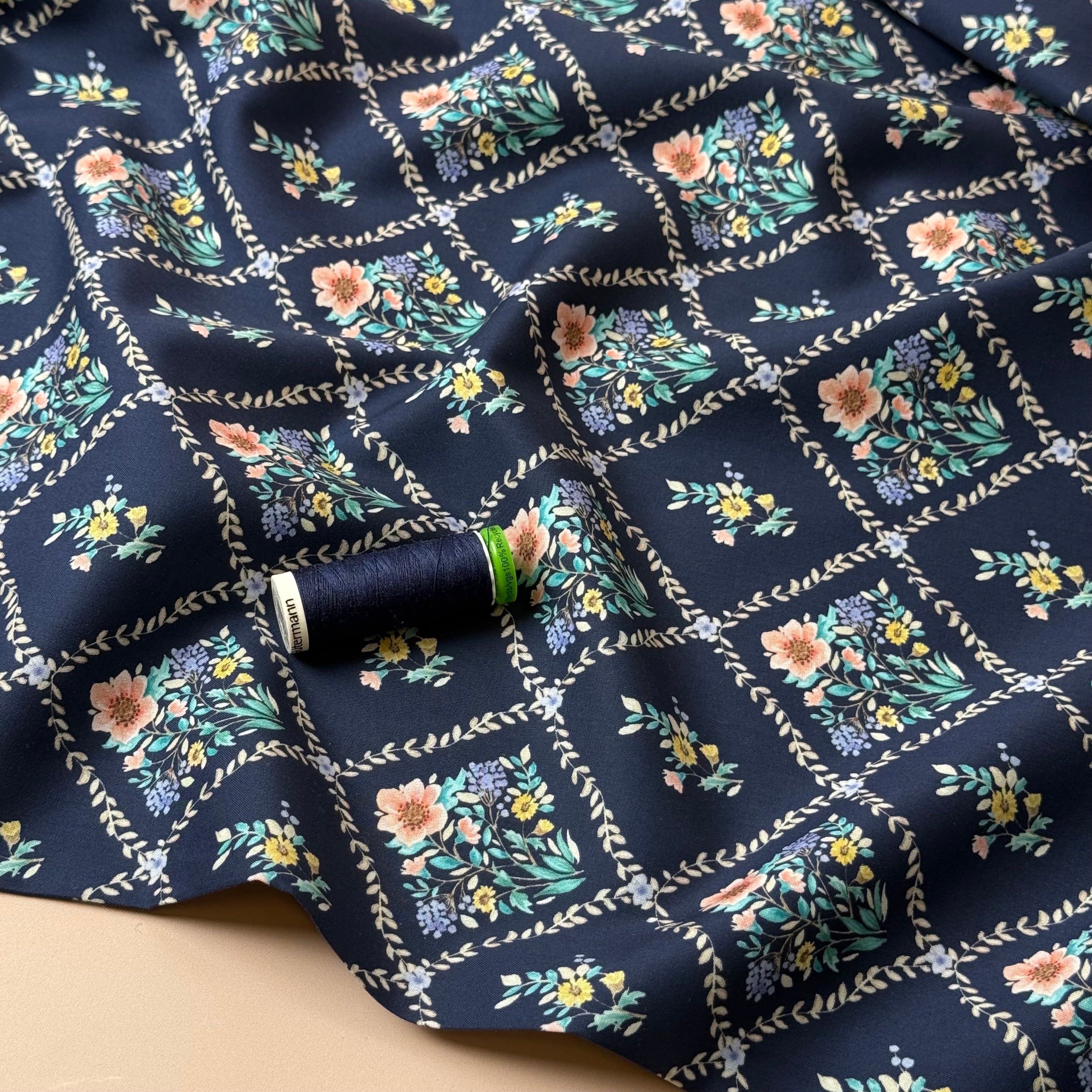 Chevron Bouquet Fine Cotton Poplin Fabric