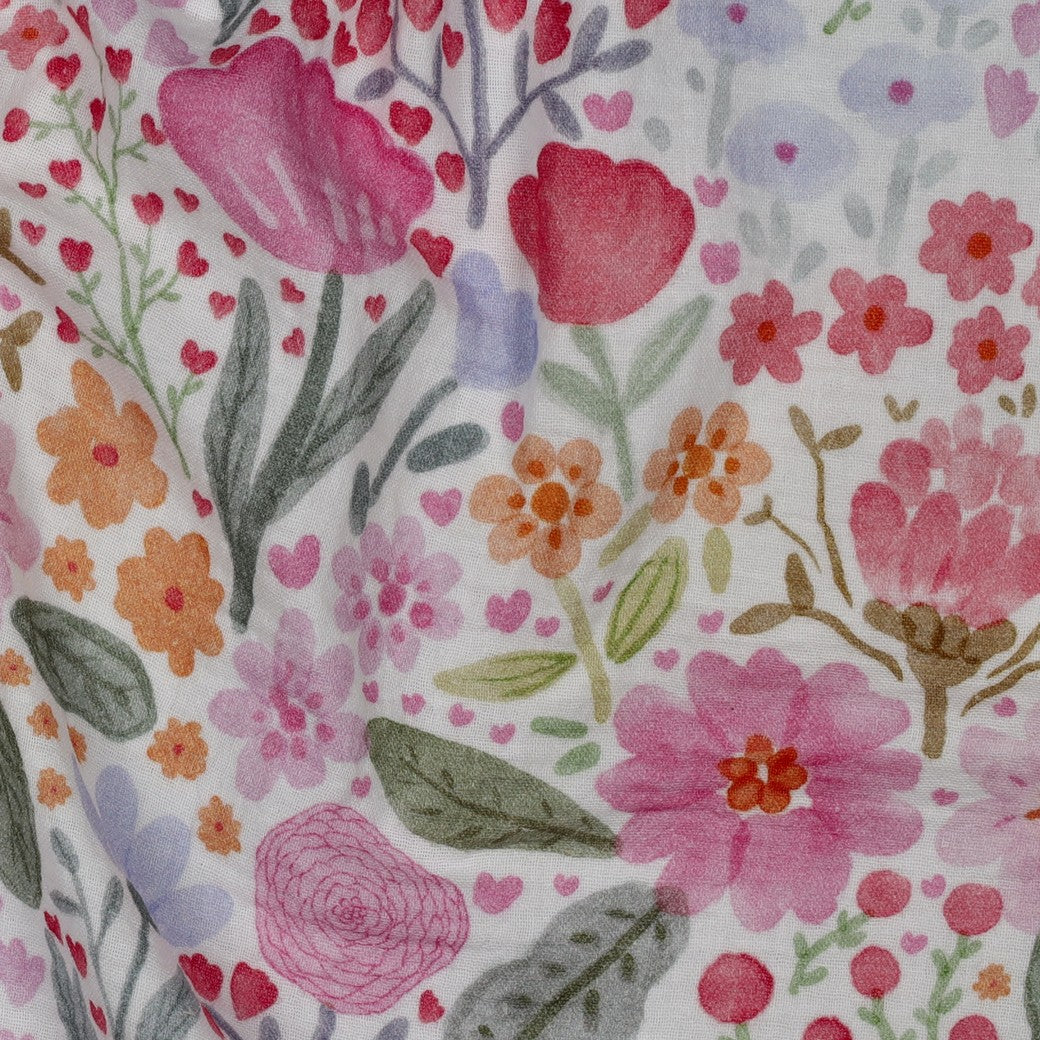 Watercolour Meadow Cotton Double Gauze