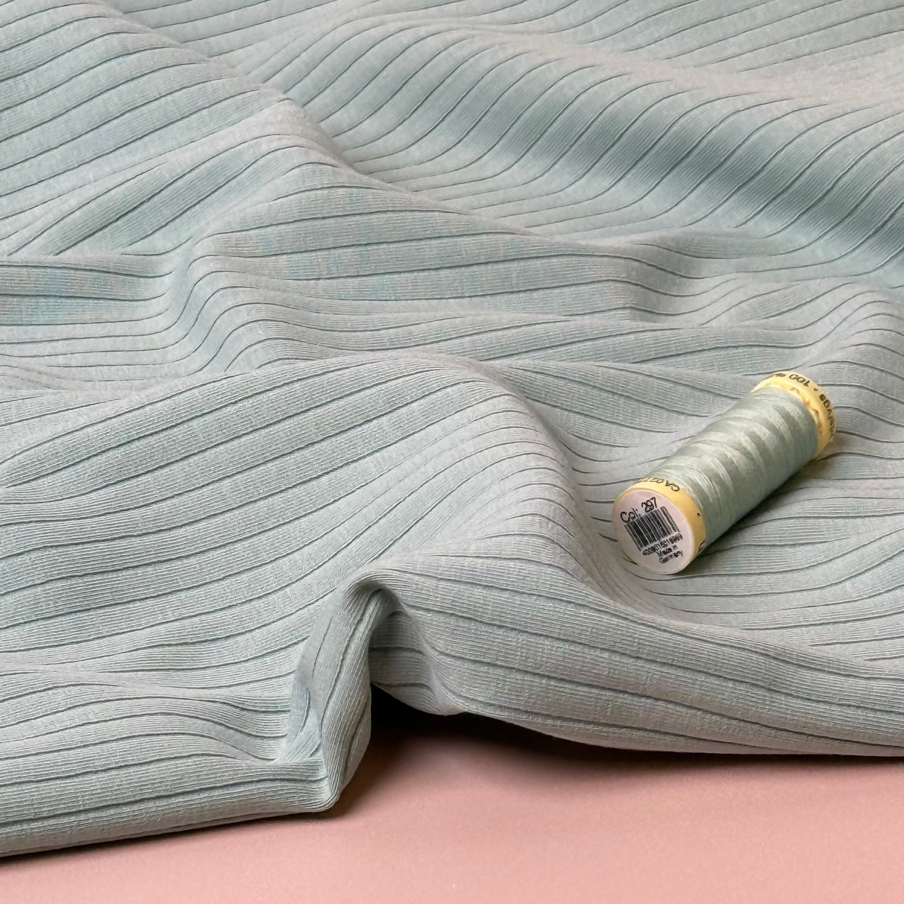 Light Mint Cotton Ribbed Jersey