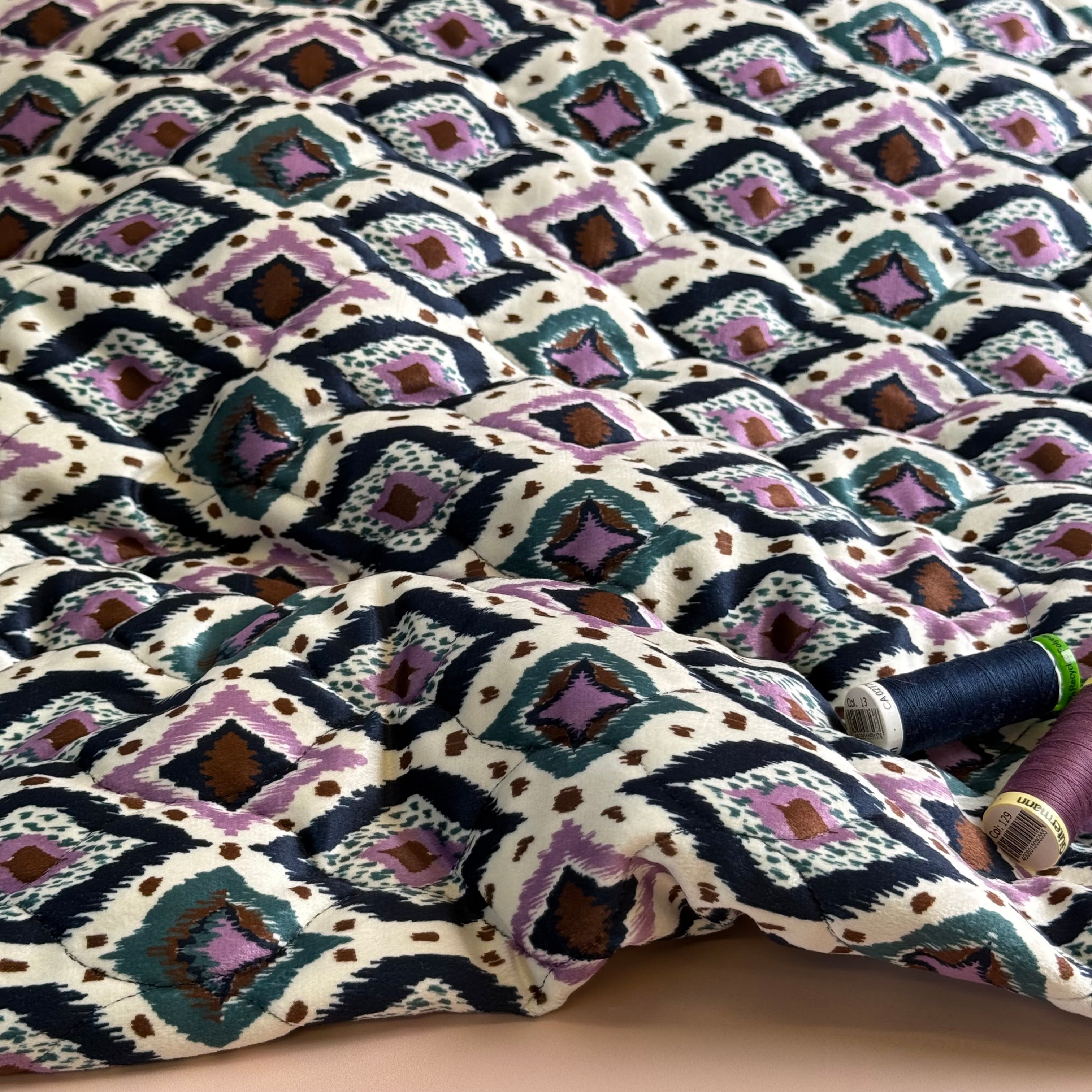 Bohemian Quilted Velvet Coating Fabric