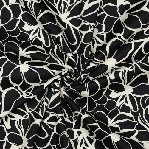 Nerida Hansen - Magnolia Black Cotton Sateen Fabric