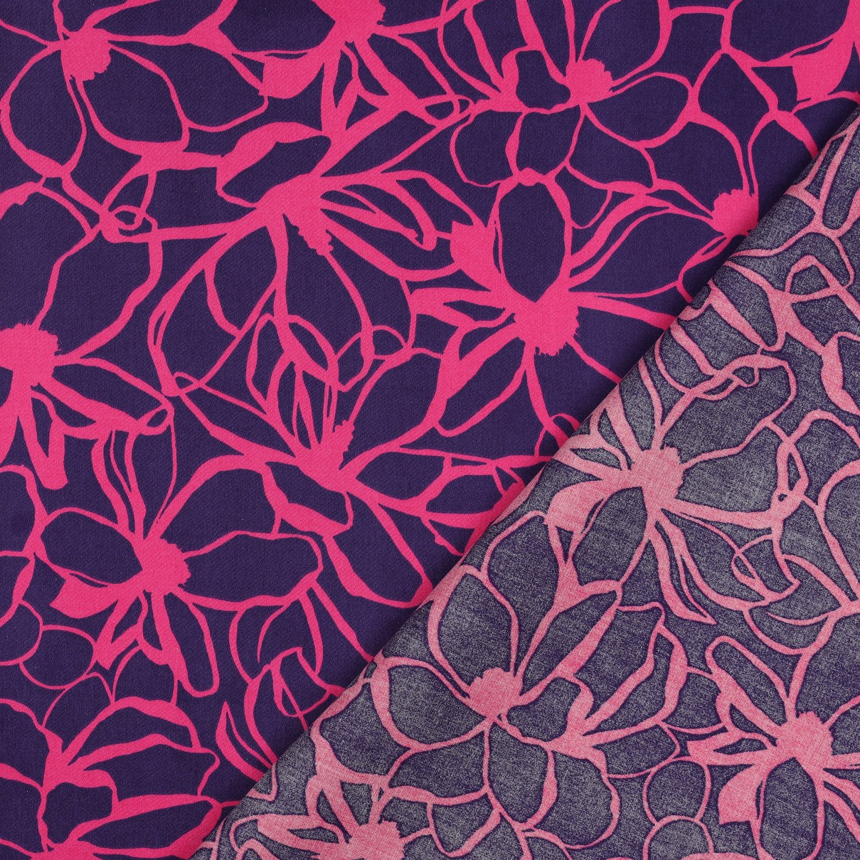 Nerida Hansen - Magnolia Dark Purple Cotton Sateen Fabric