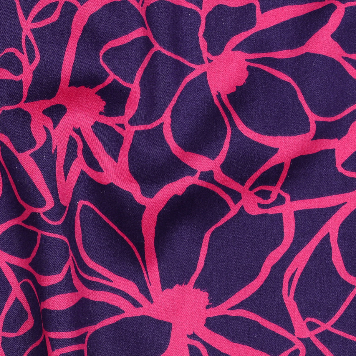 Nerida Hansen - Magnolia Dark Purple Cotton Sateen Fabric