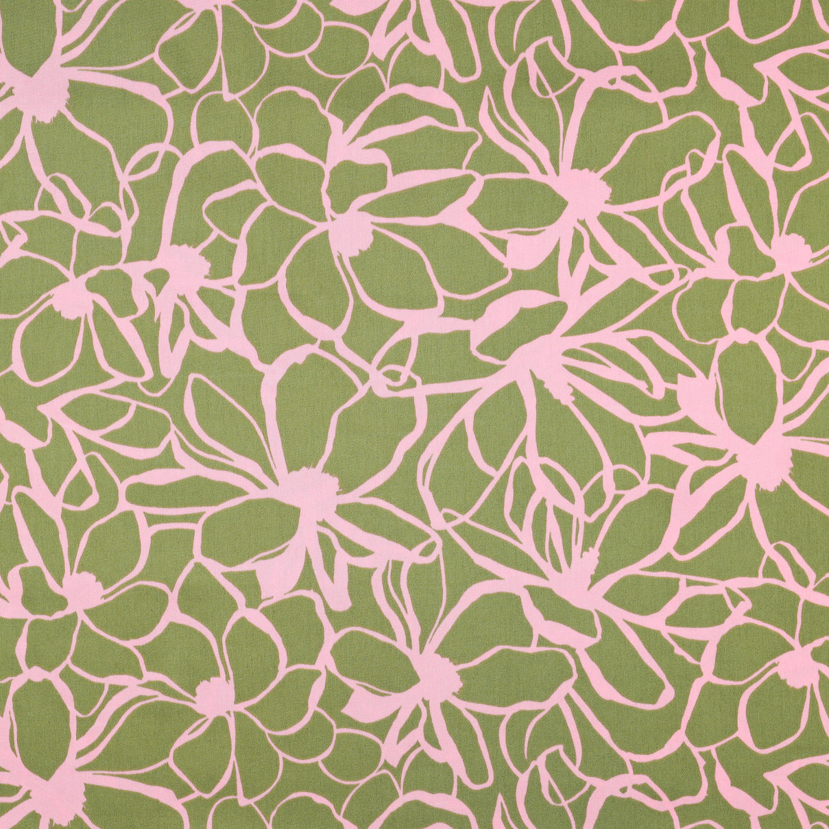 Nerida Hansen - Magnolia Moss Green Cotton Sateen Fabric