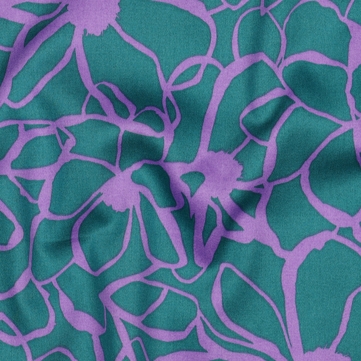 REMNANT 0.60 metre - Nerida Hansen - Magnolia Petrol Cotton Sateen Fabric