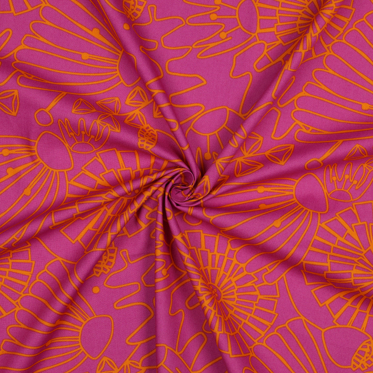 Nerida Hansen - Eden on Magenta Cotton Poplin Fabric